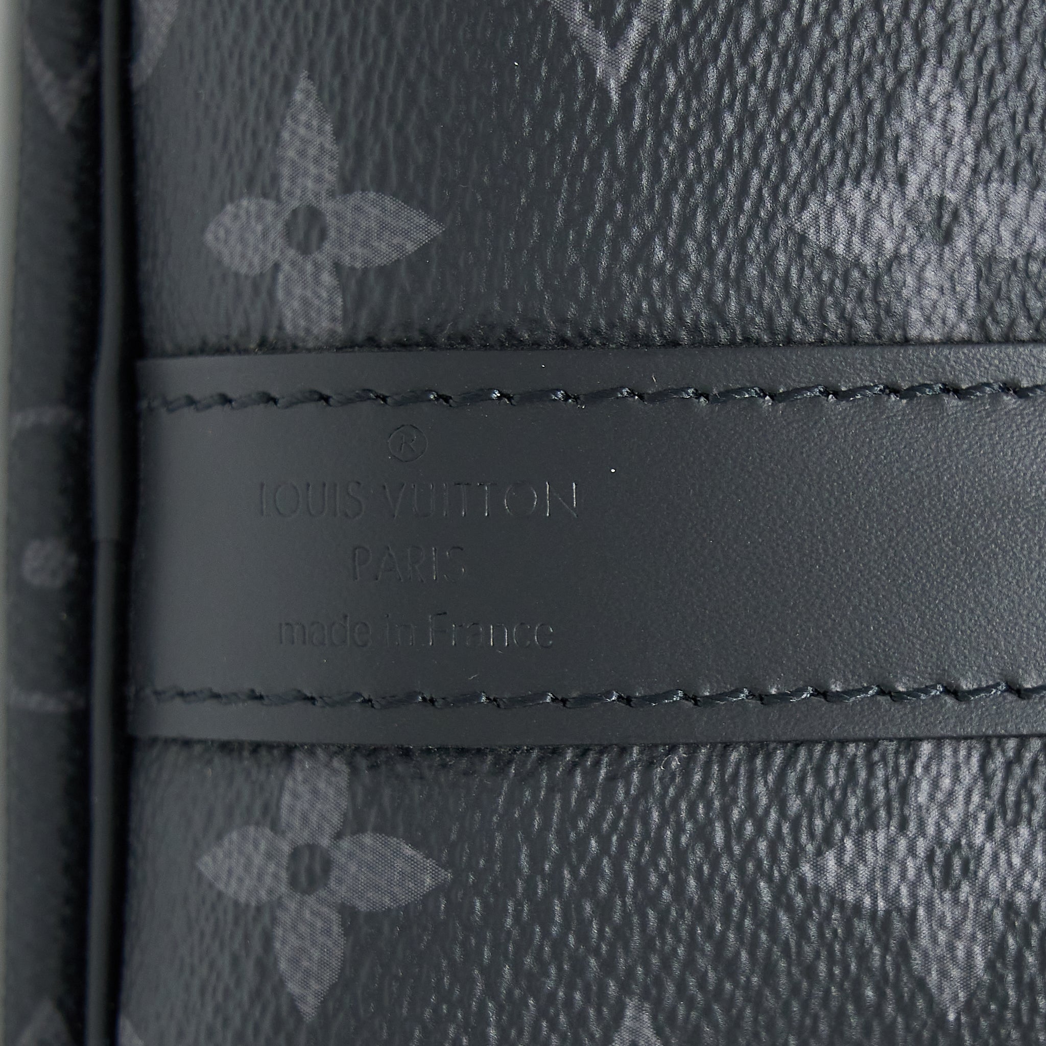 LOUIS VUITTON KEEPALL 55 WITH SHOULDER STRAP MONOGRAM ECLIPSE CANVAS SHW