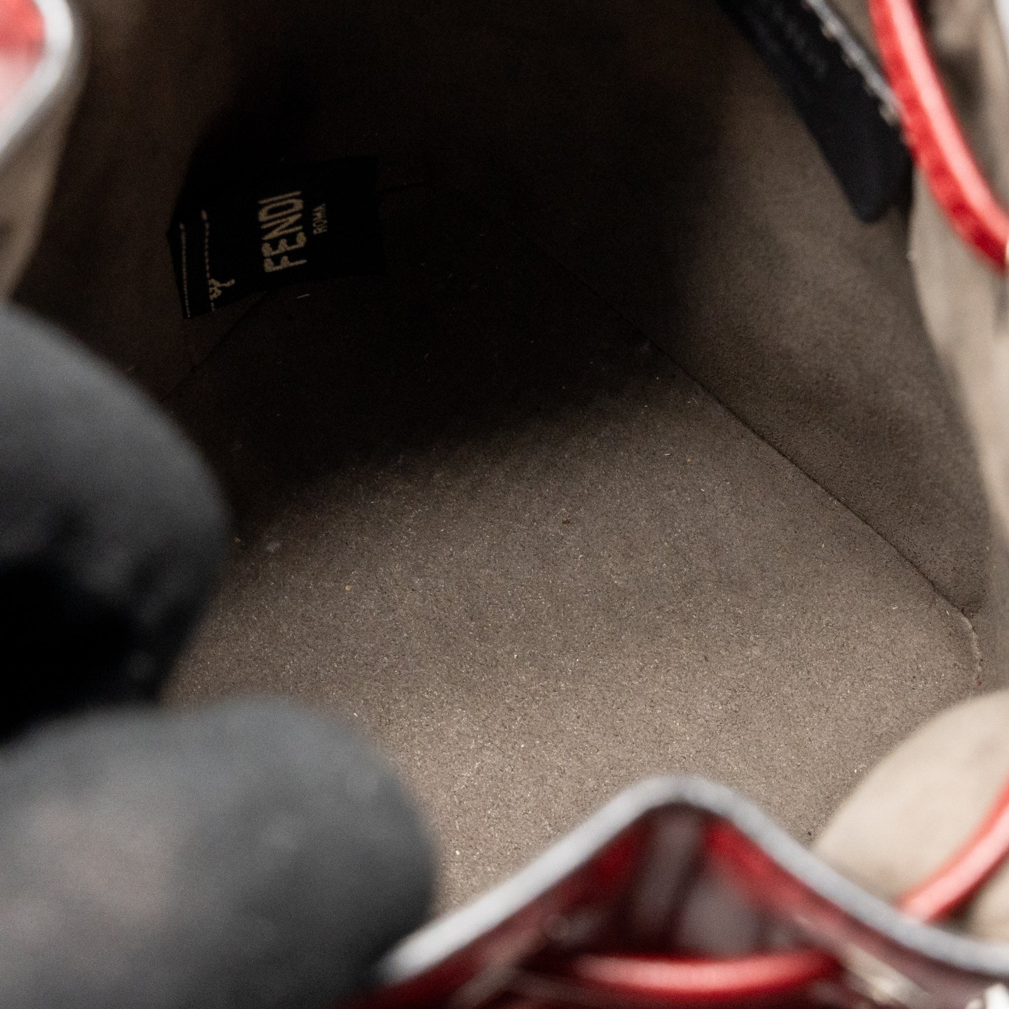 FENDI MON TRESOR MINI BUCKET BAG LEATHER RED SHW