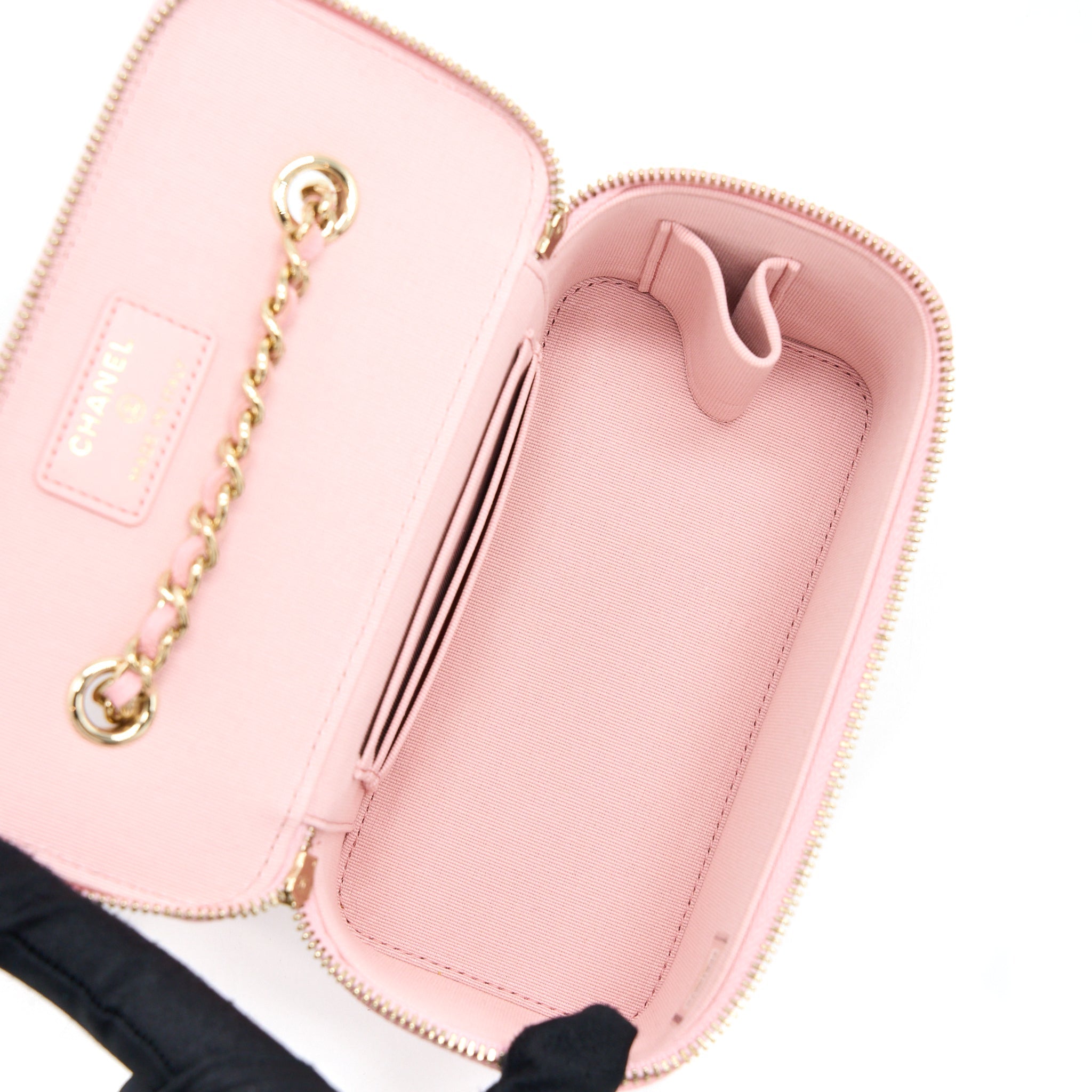 CHANEL LONG VANITY WITH CHAIN CAVIAR PINK LGHW