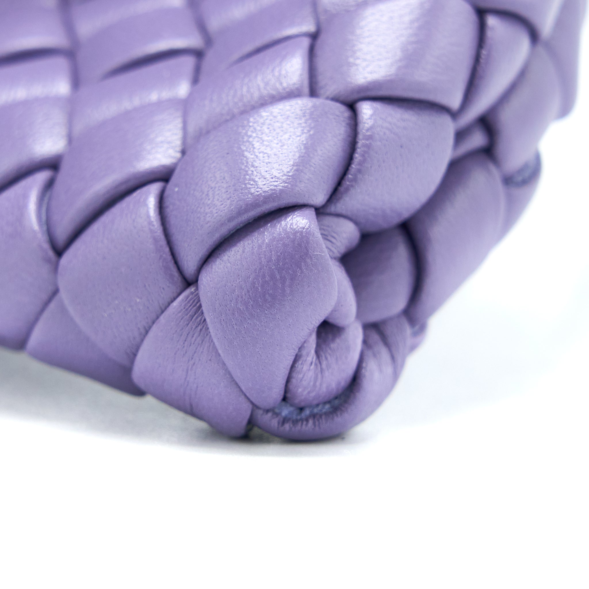 BOTTEGA VENETA CRISSCROSS CLUTCH BAG LAVENDER SHW