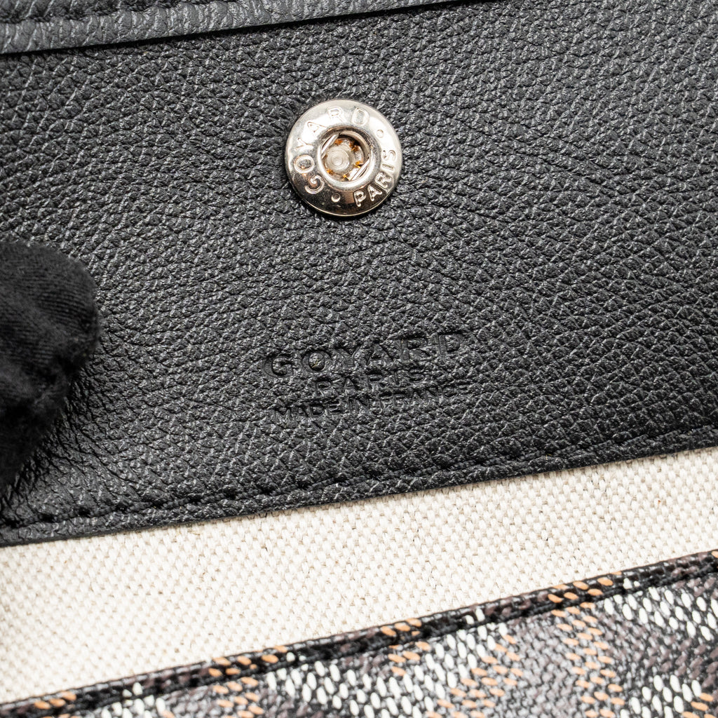 GOYARD SAINT LOUIS PM TOTE GOYARDINE CANVAS/CALFSKIN BLACK SHW