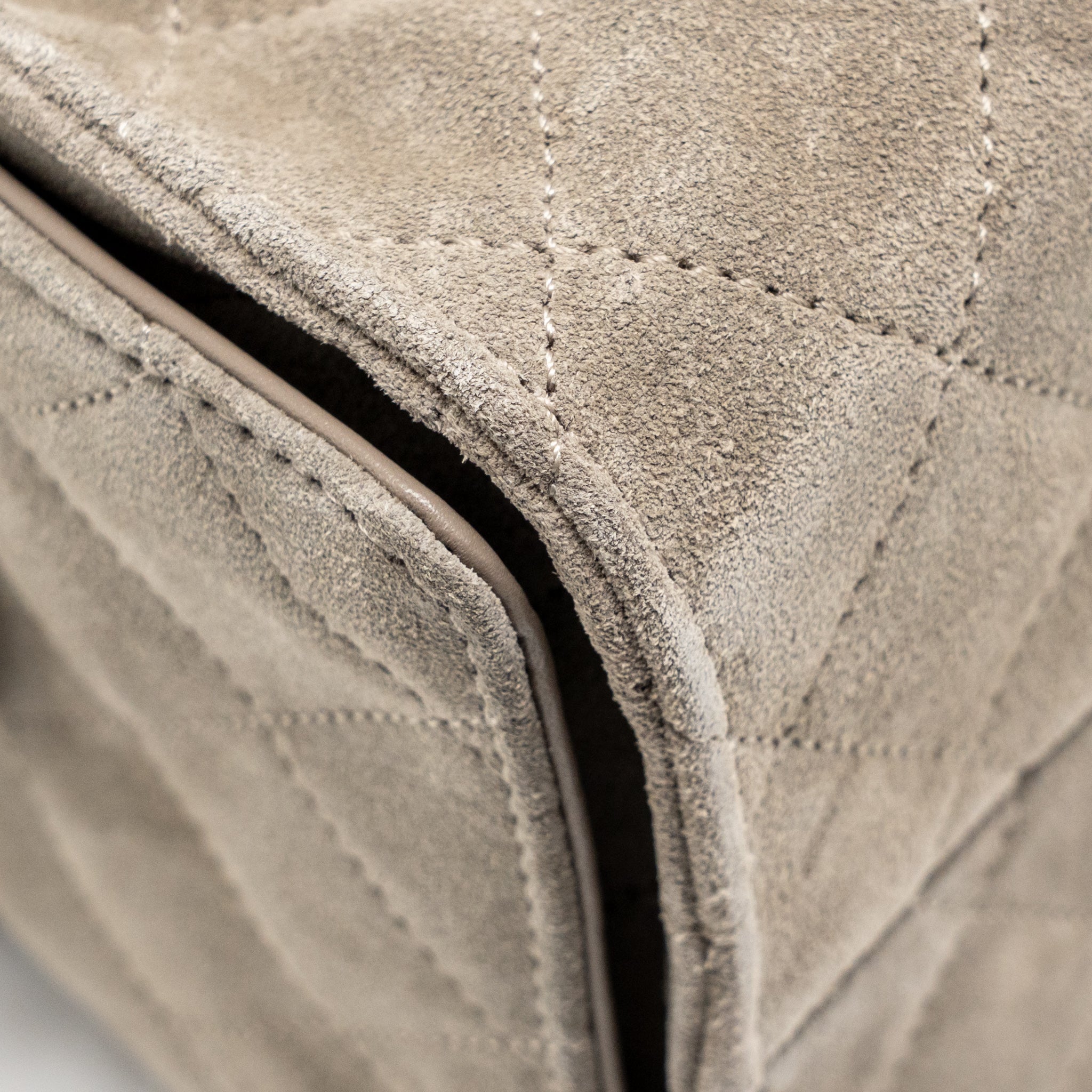 CHANEL SMALL 25 BAG SUEDE GREY GHW (MICROCHIP)