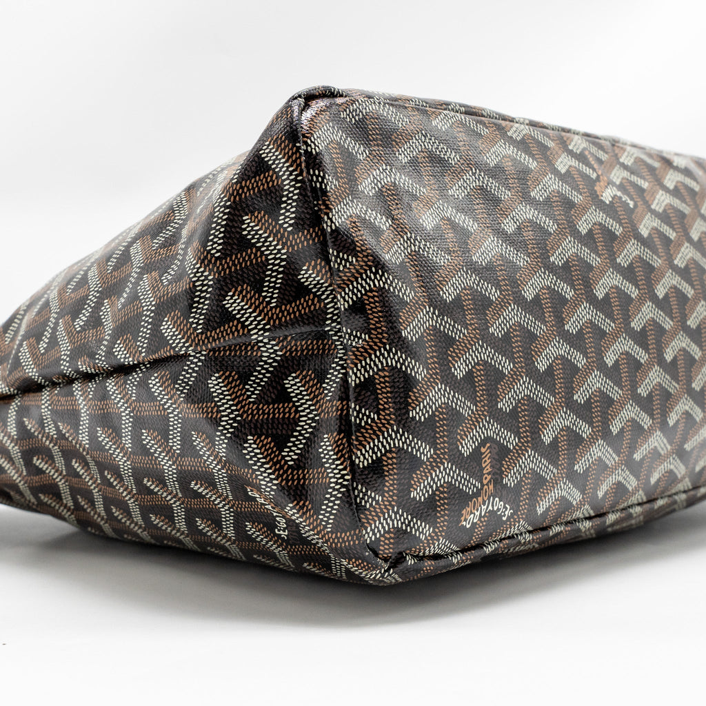 GOYARD BOHEME HOBO BAG GOYARDINE CANVAS/CALFSKIN BLACK SHW