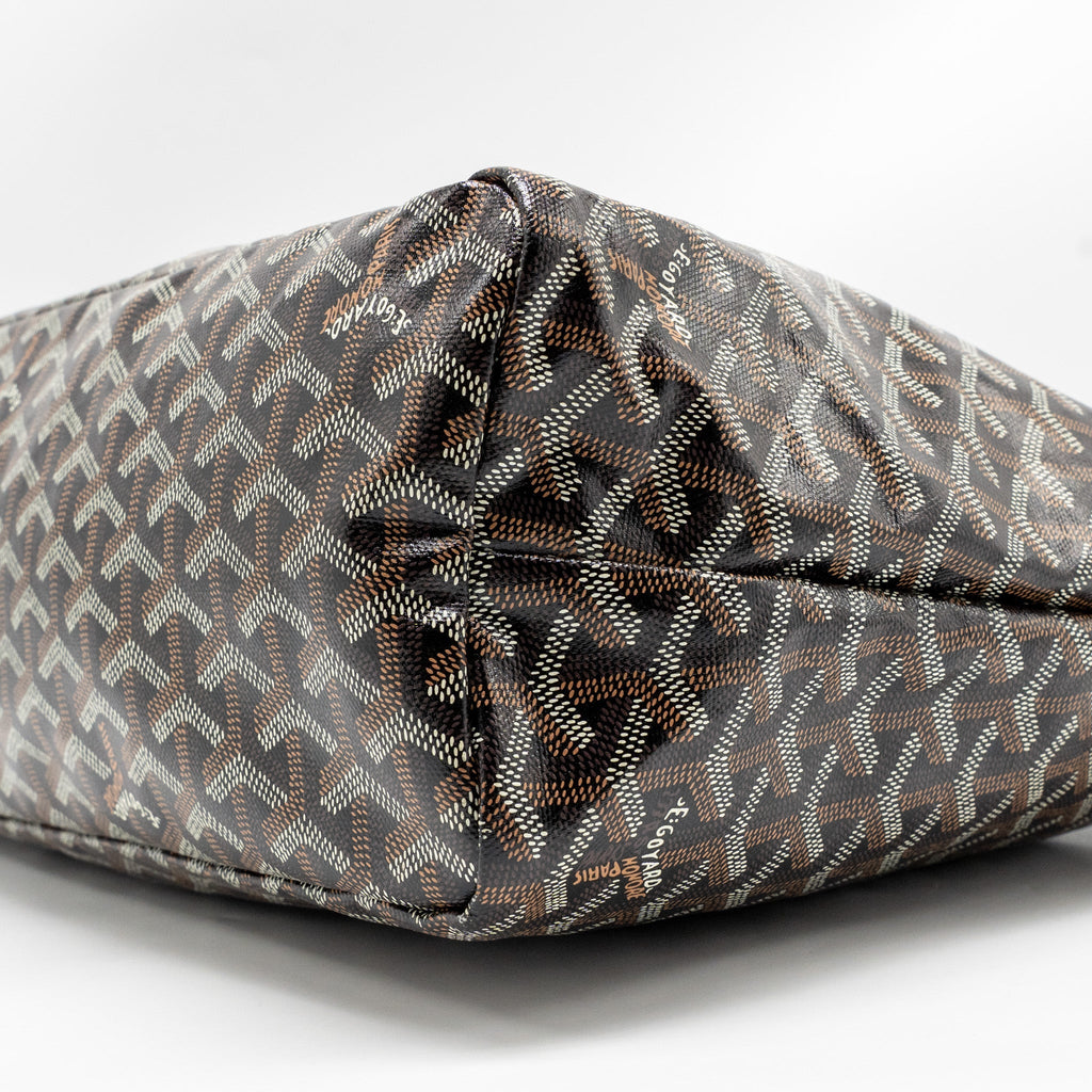 GOYARD BOHEME HOBO BAG GOYARDINE CANVAS/CALFSKIN BLACK SHW