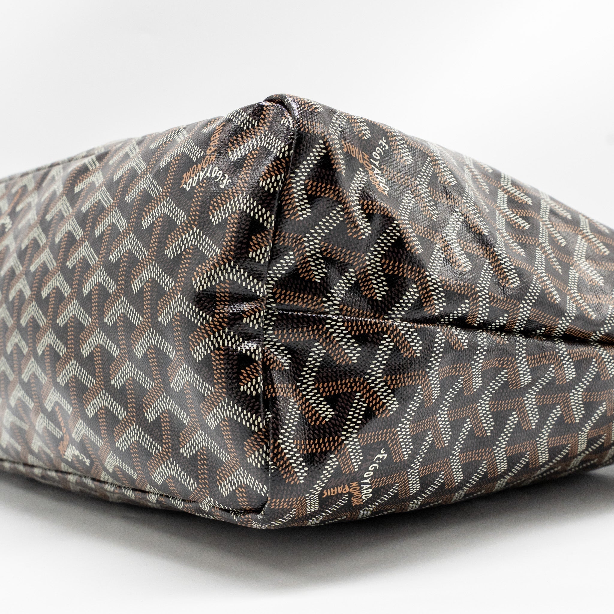 GOYARD BOHEME HOBO BAG GOYARDINE CANVAS/CALFSKIN BLACK SHW