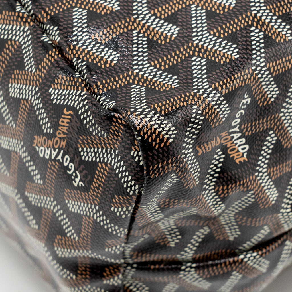 GOYARD BOHEME HOBO BAG GOYARDINE CANVAS/CALFSKIN BLACK SHW