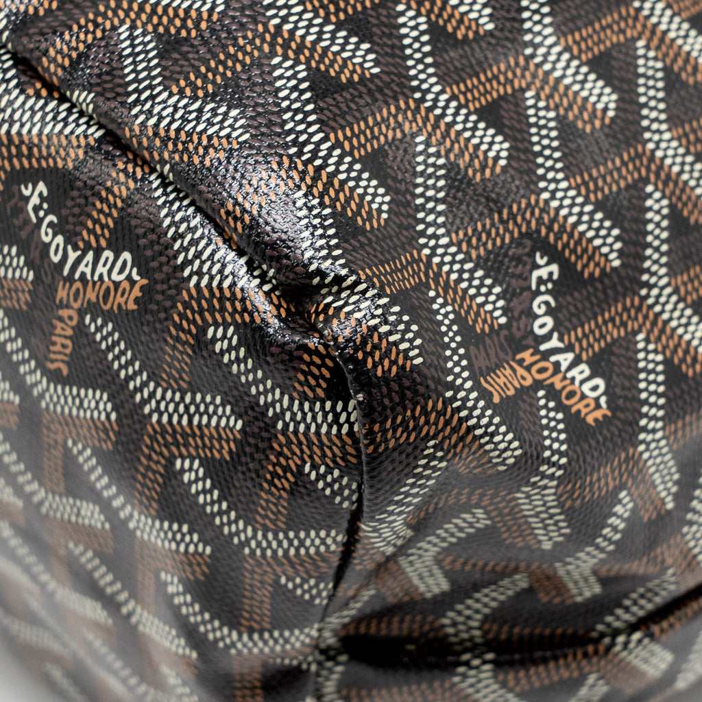 GOYARD BOHEME HOBO BAG GOYARDINE CANVAS/CALFSKIN BLACK SHW