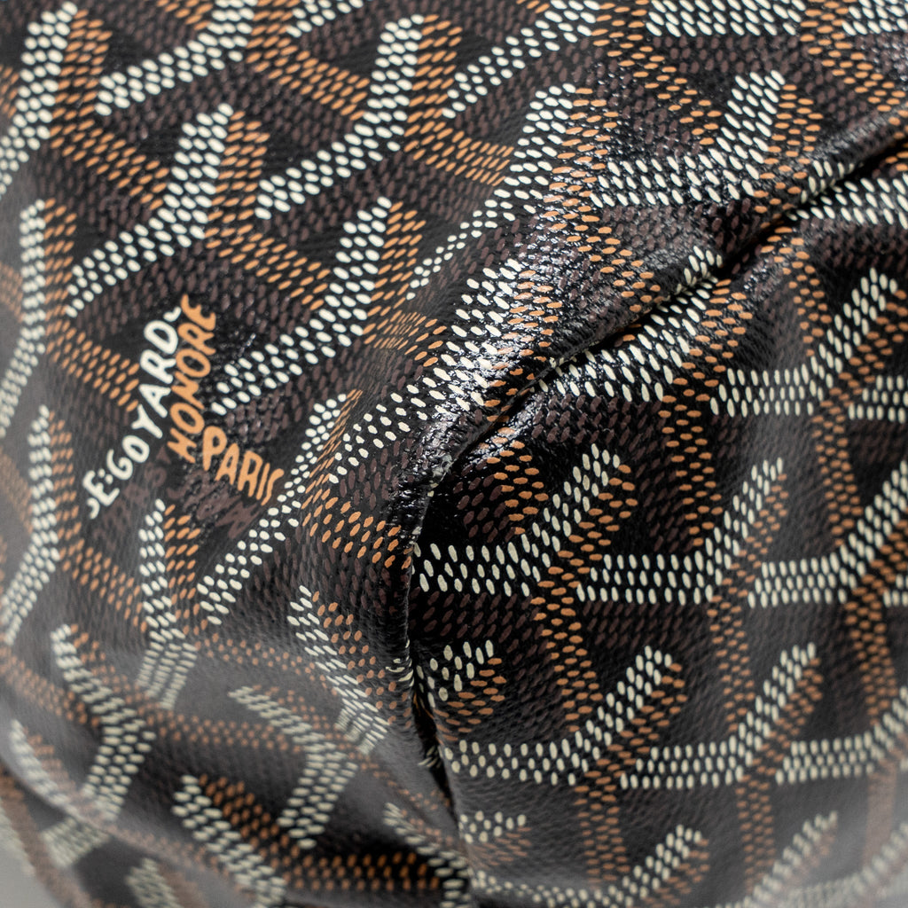 GOYARD BOHEME HOBO BAG GOYARDINE CANVAS/CALFSKIN BLACK SHW