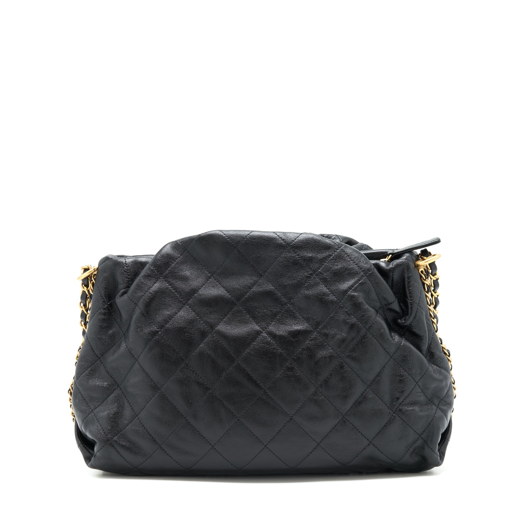 CHANEL QUILTED SHOULDER BAG LAMBSKIN BLACK GHW