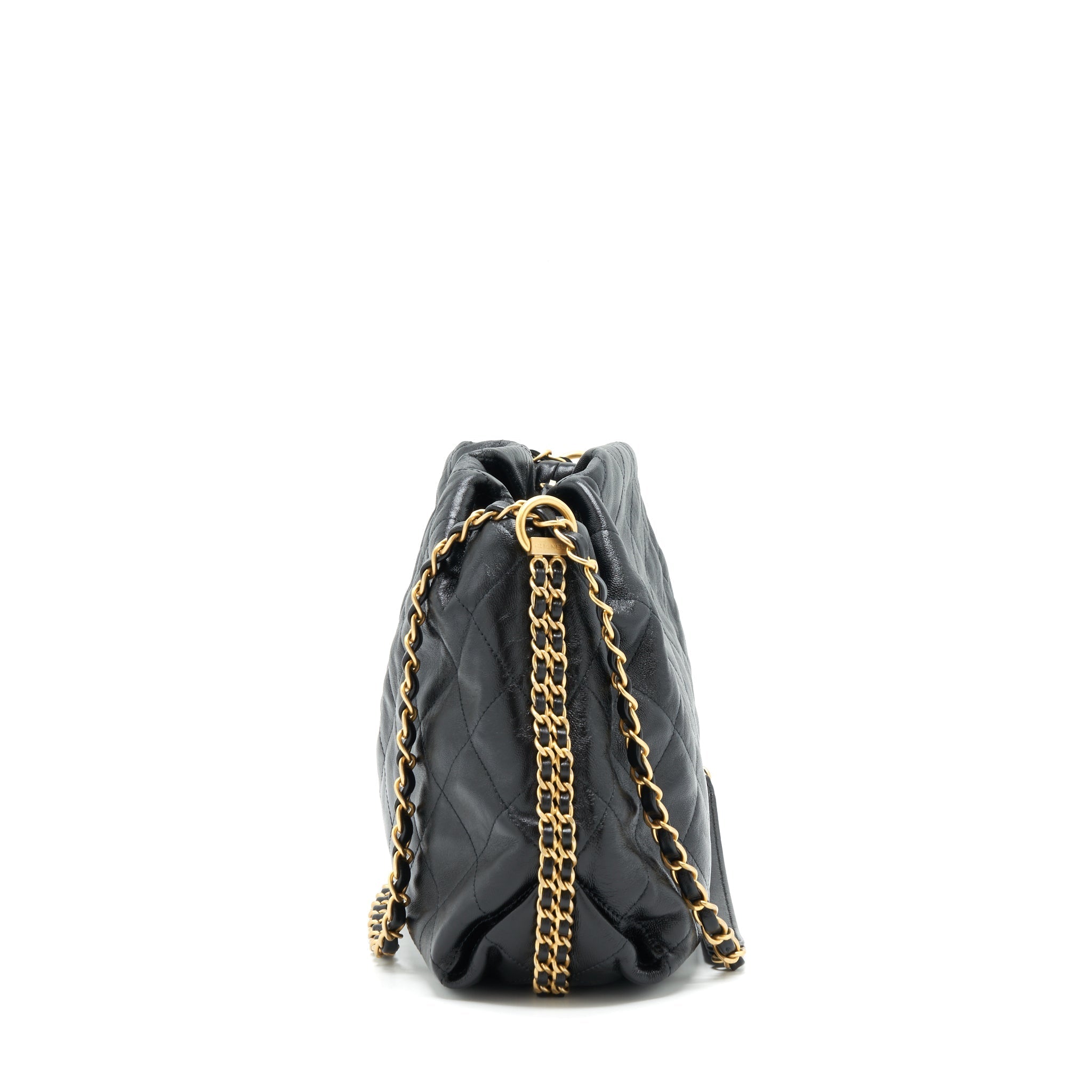 CHANEL QUILTED SHOULDER BAG LAMBSKIN BLACK GHW