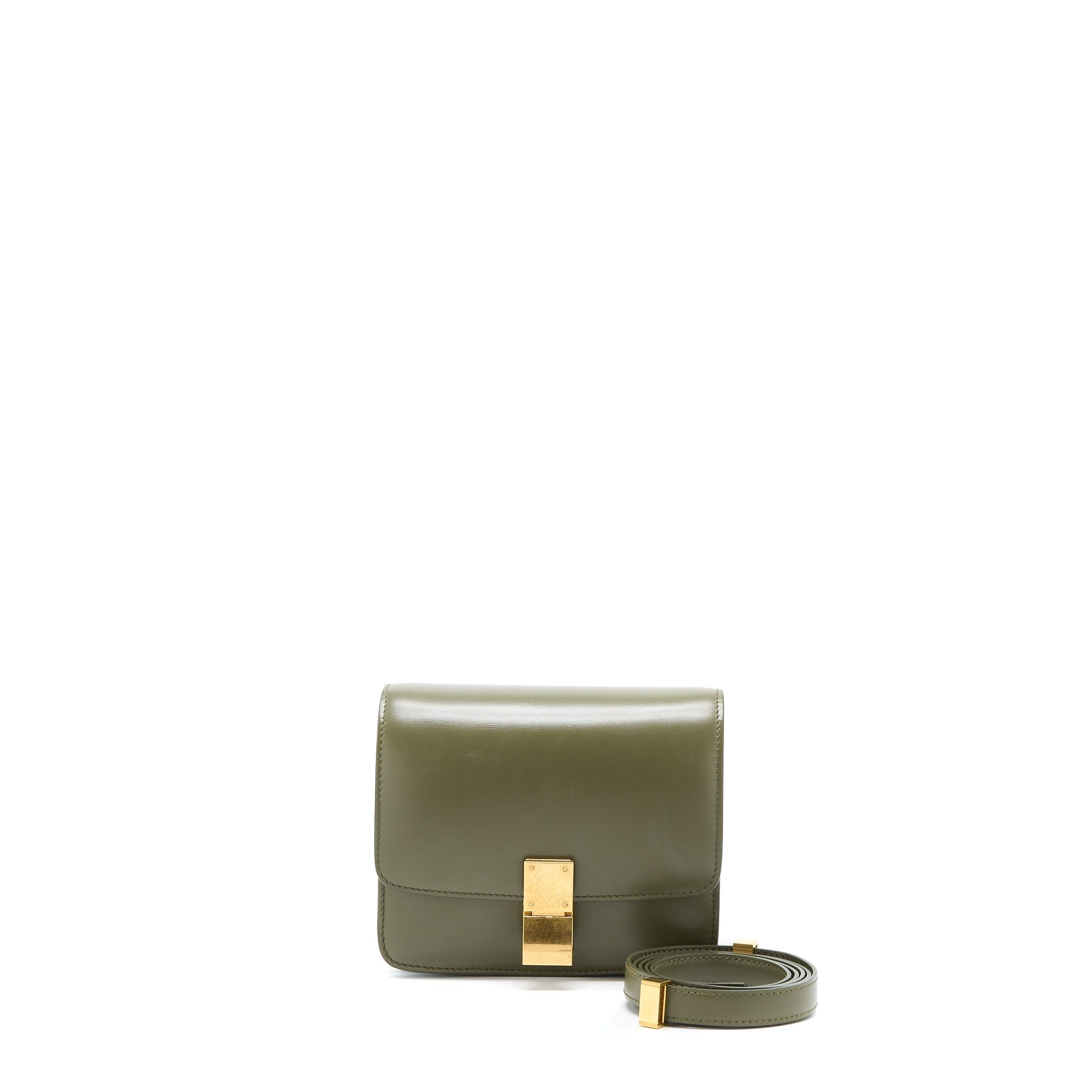 CELINE SMALL CLASSIC BAG BOX CALFSKIN ARMY GREEN GHW
