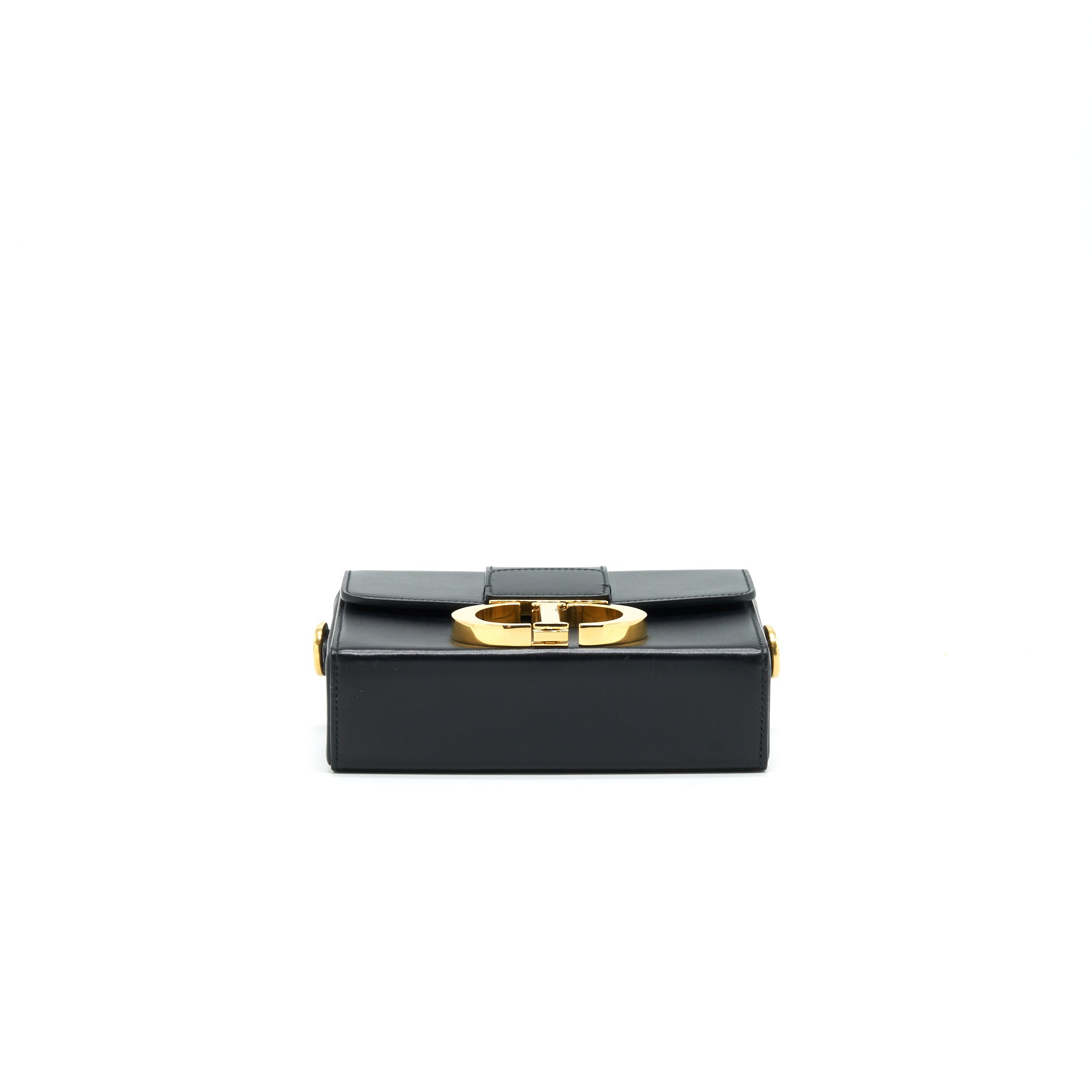 CHRISTIAN DIOR 30 MONTAIGNE SMALL BOX BAG LEATHER BLACK