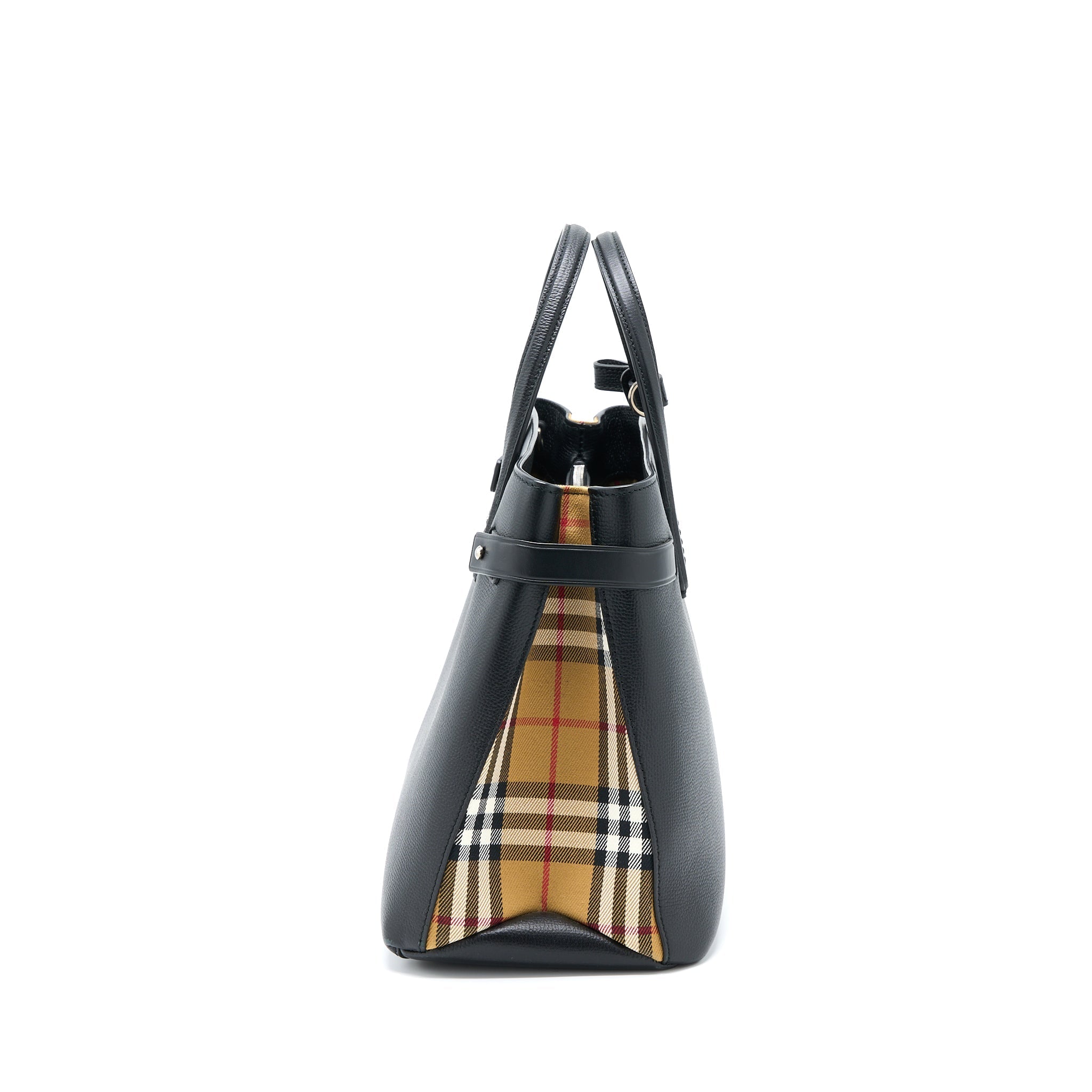 BURBERRY THE MEDIUM BANNER BAG CALFSKIN BLACK/MULTICOLOUR SHW