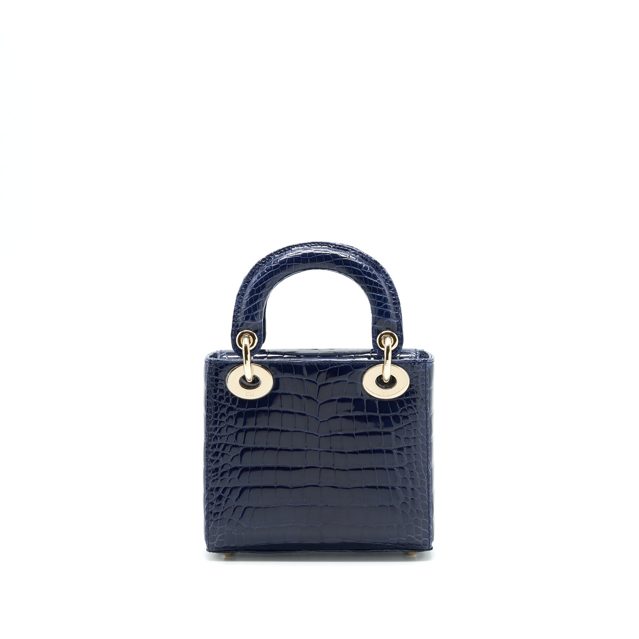 CHRISTIAN DIOR MINI LADY DIOR ALLIGATOR OIL BLUE LGHW