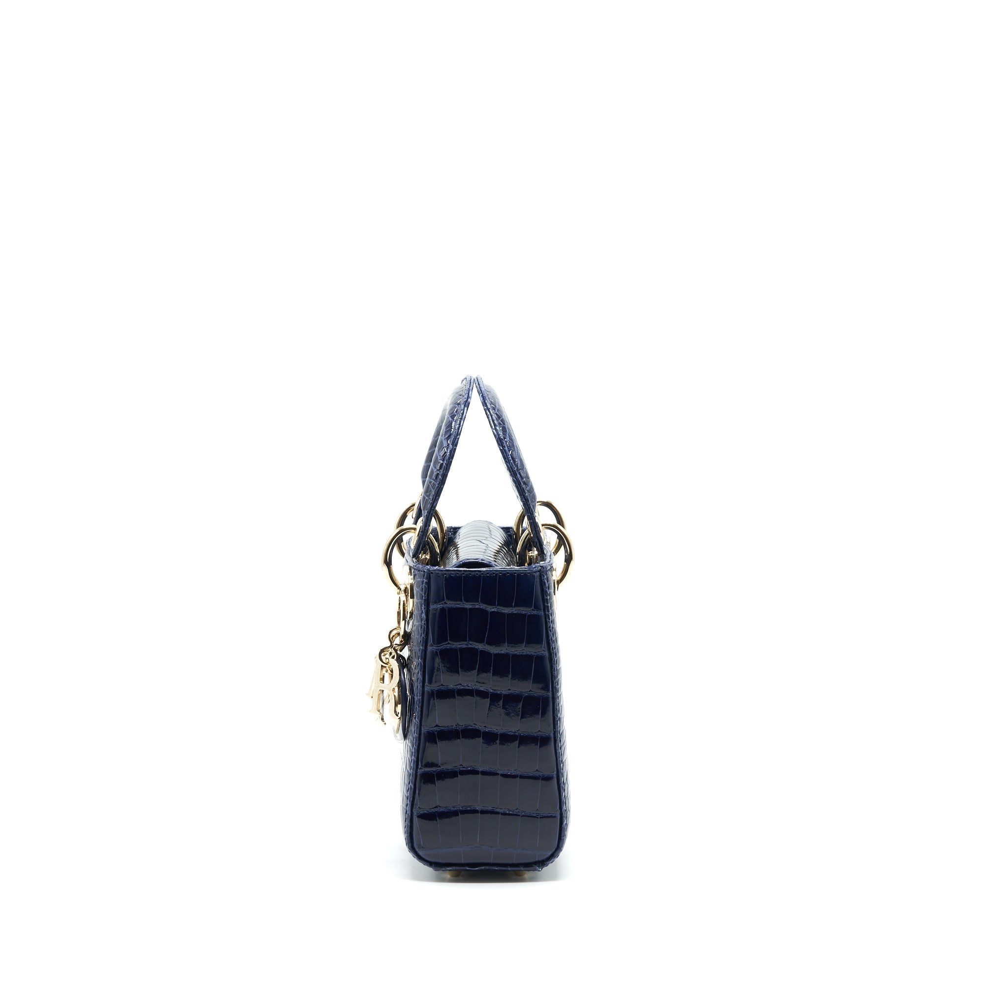 CHRISTIAN DIOR MINI LADY DIOR ALLIGATOR OIL BLUE LGHW