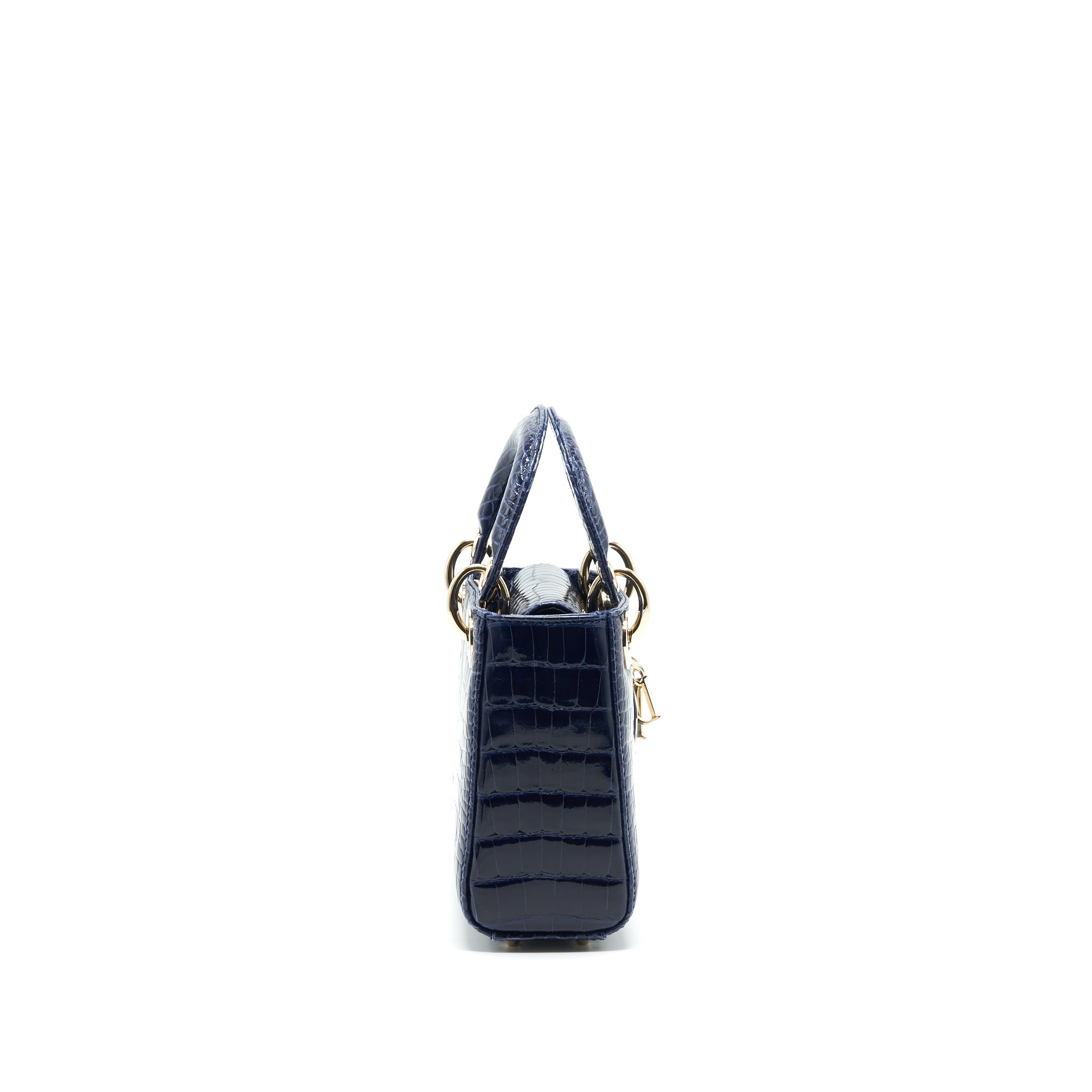 CHRISTIAN DIOR MINI LADY DIOR ALLIGATOR OIL BLUE LGHW