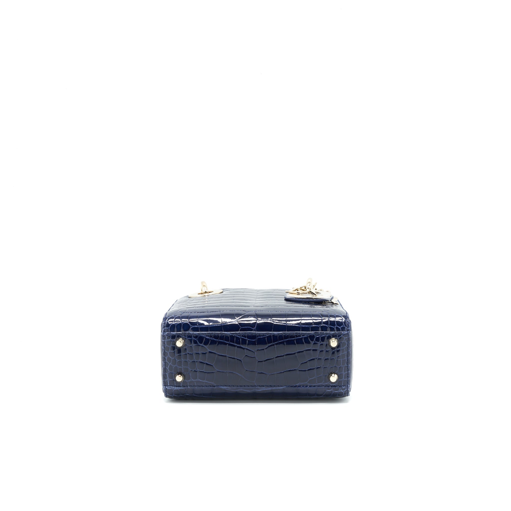 CHRISTIAN DIOR MINI LADY DIOR ALLIGATOR OIL BLUE LGHW