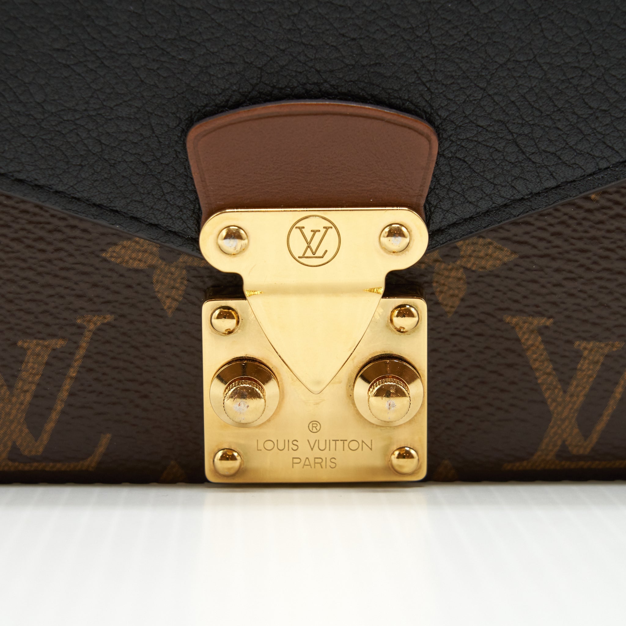 LOUIS VUITTON LONG WALLET BLACK/MONOGRAM CANVAS GHW
