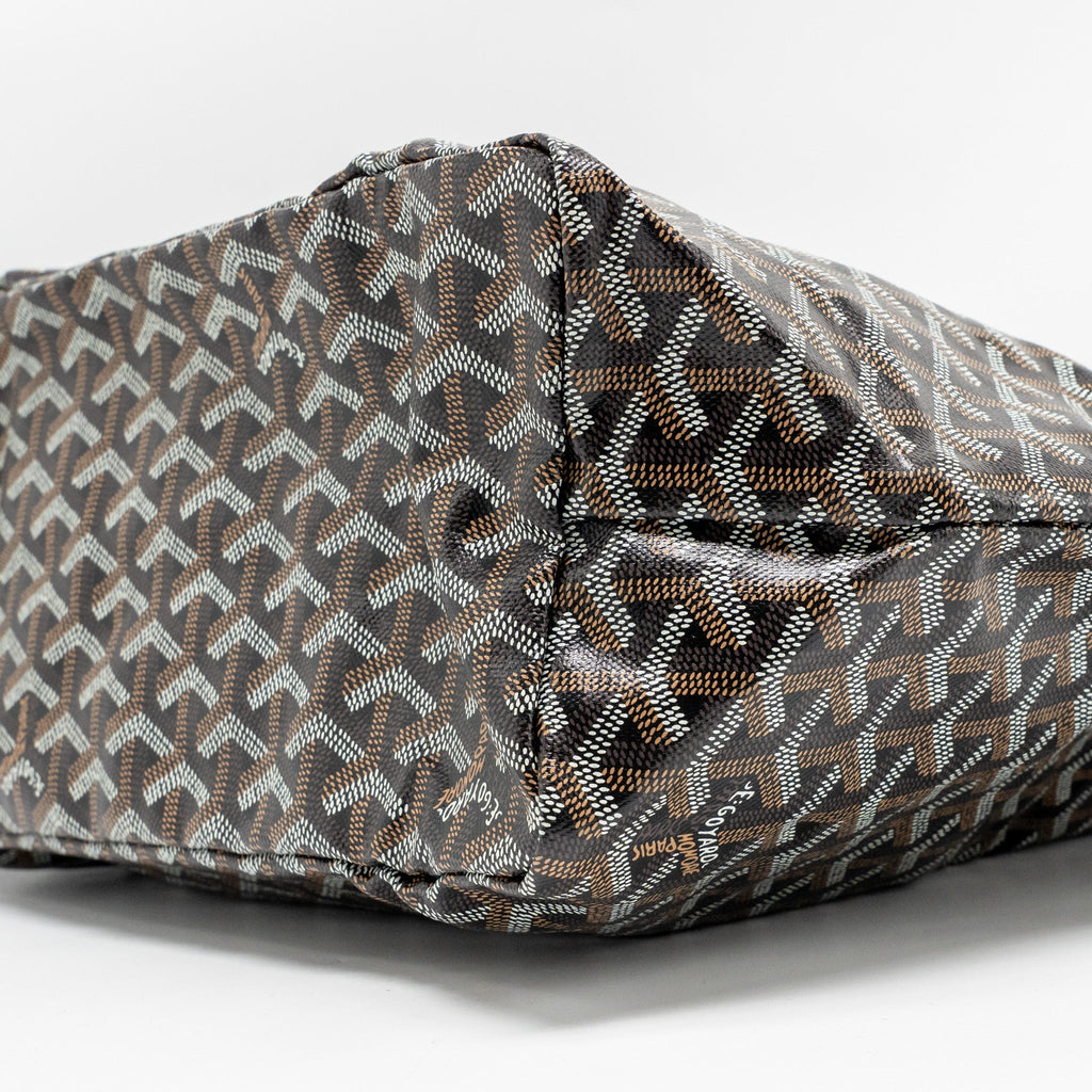 GOYARD SAINT LOUIS PM TOTE BAG GOYARDINE CANVAS/CALFSKIN BLACK SHW