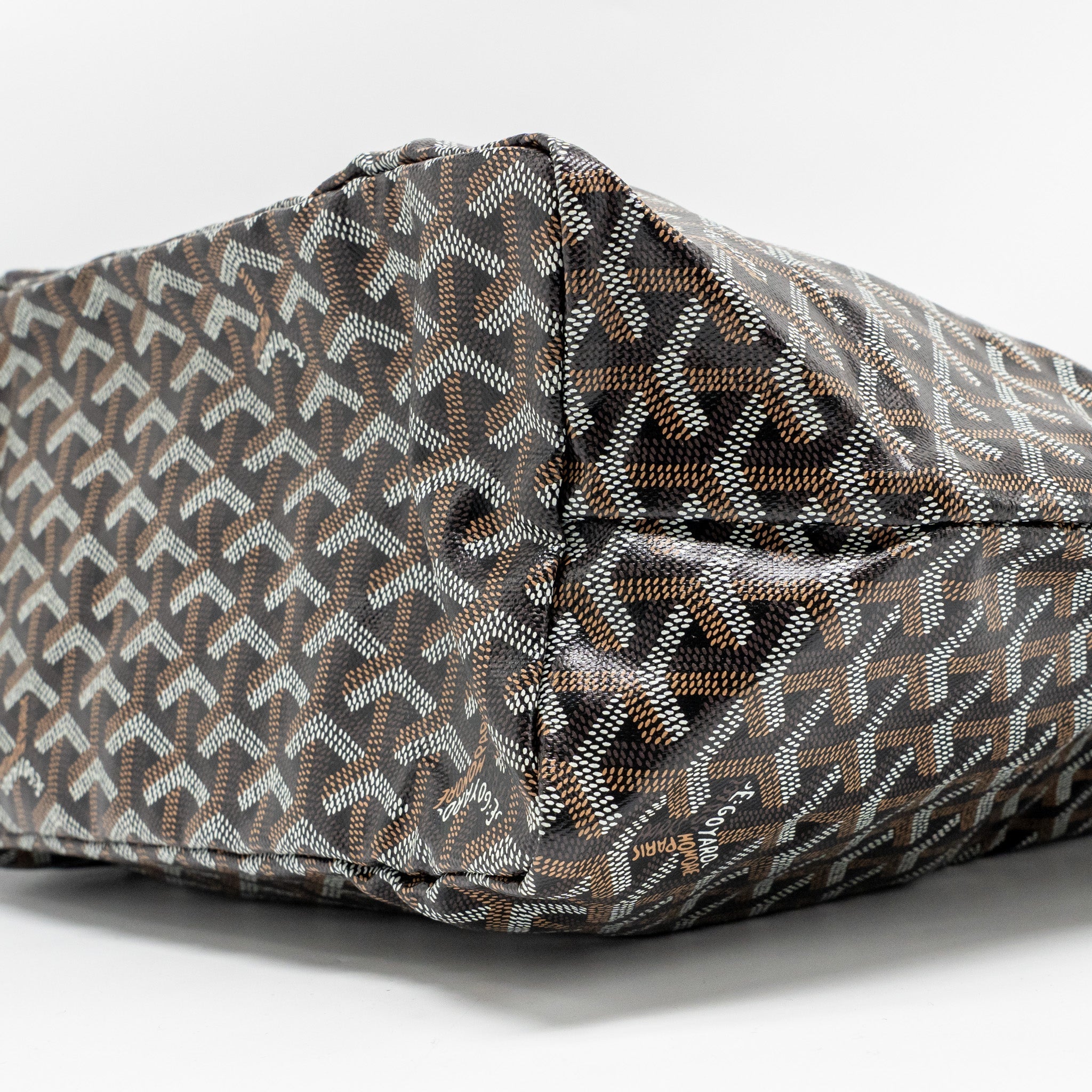 GOYARD SAINT LOUIS PM TOTE BAG GOYARDINE CANVAS/CALFSKIN BLACK SHW