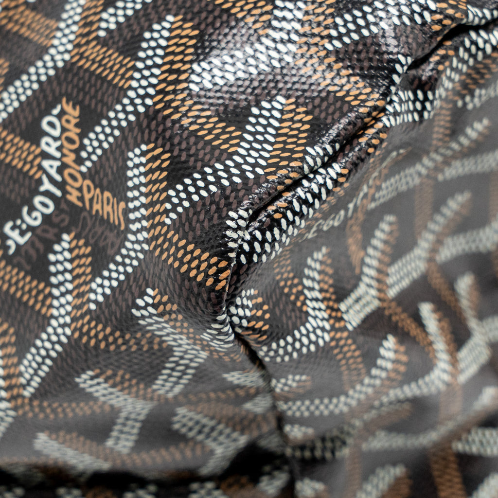 GOYARD SAINT LOUIS PM TOTE BAG GOYARDINE CANVAS/CALFSKIN BLACK SHW