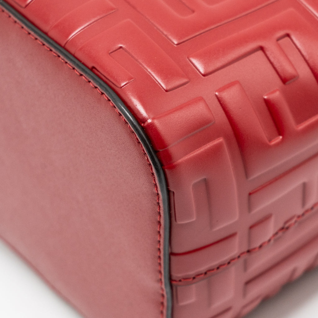FENDI MON TRESOR MINI BUCKET BAG LEATHER RED SHW