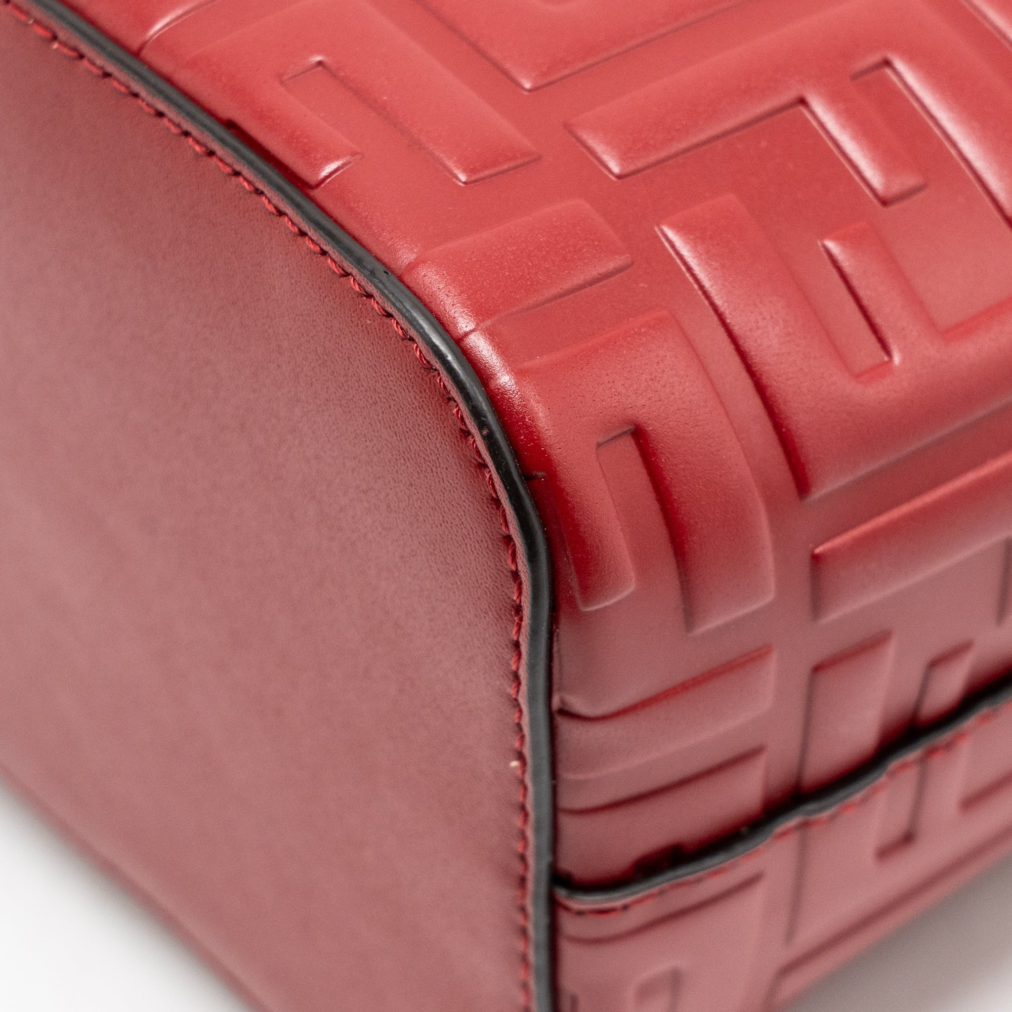 FENDI MON TRESOR MINI BUCKET BAG LEATHER RED SHW