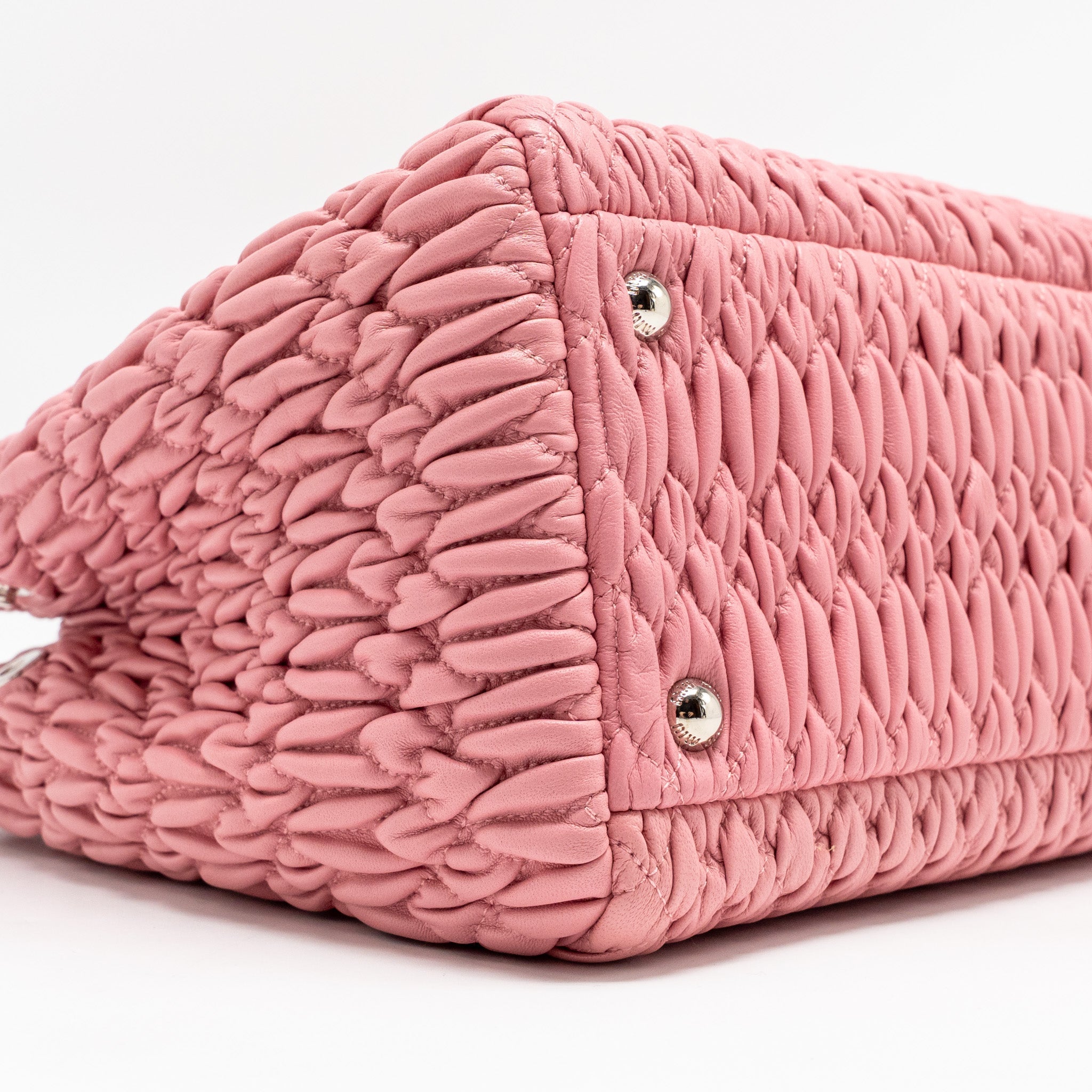 MIU MIU CRYSTAL TOTE BAG NAPPA PINK SHW