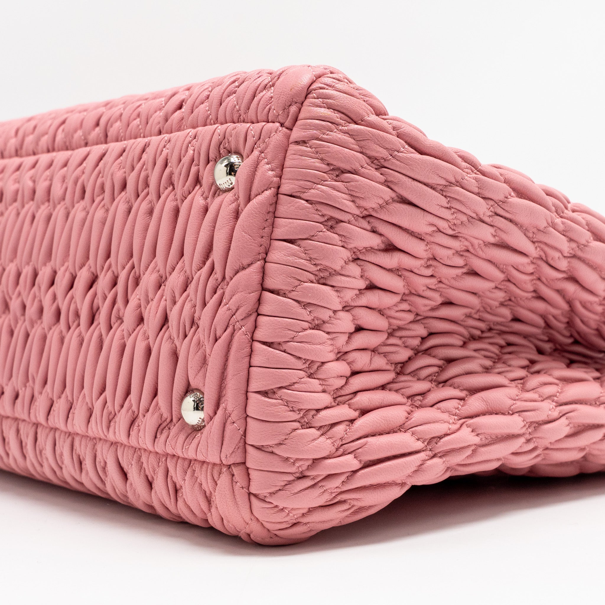 MIU MIU CRYSTAL TOTE BAG NAPPA PINK SHW