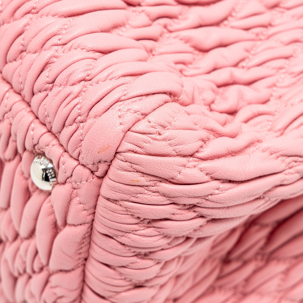 MIU MIU CRYSTAL TOTE BAG NAPPA PINK SHW