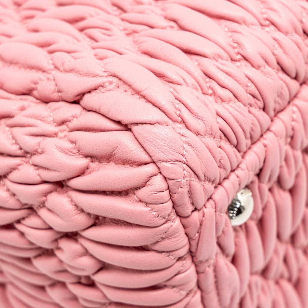 MIU MIU CRYSTAL TOTE BAG NAPPA PINK SHW