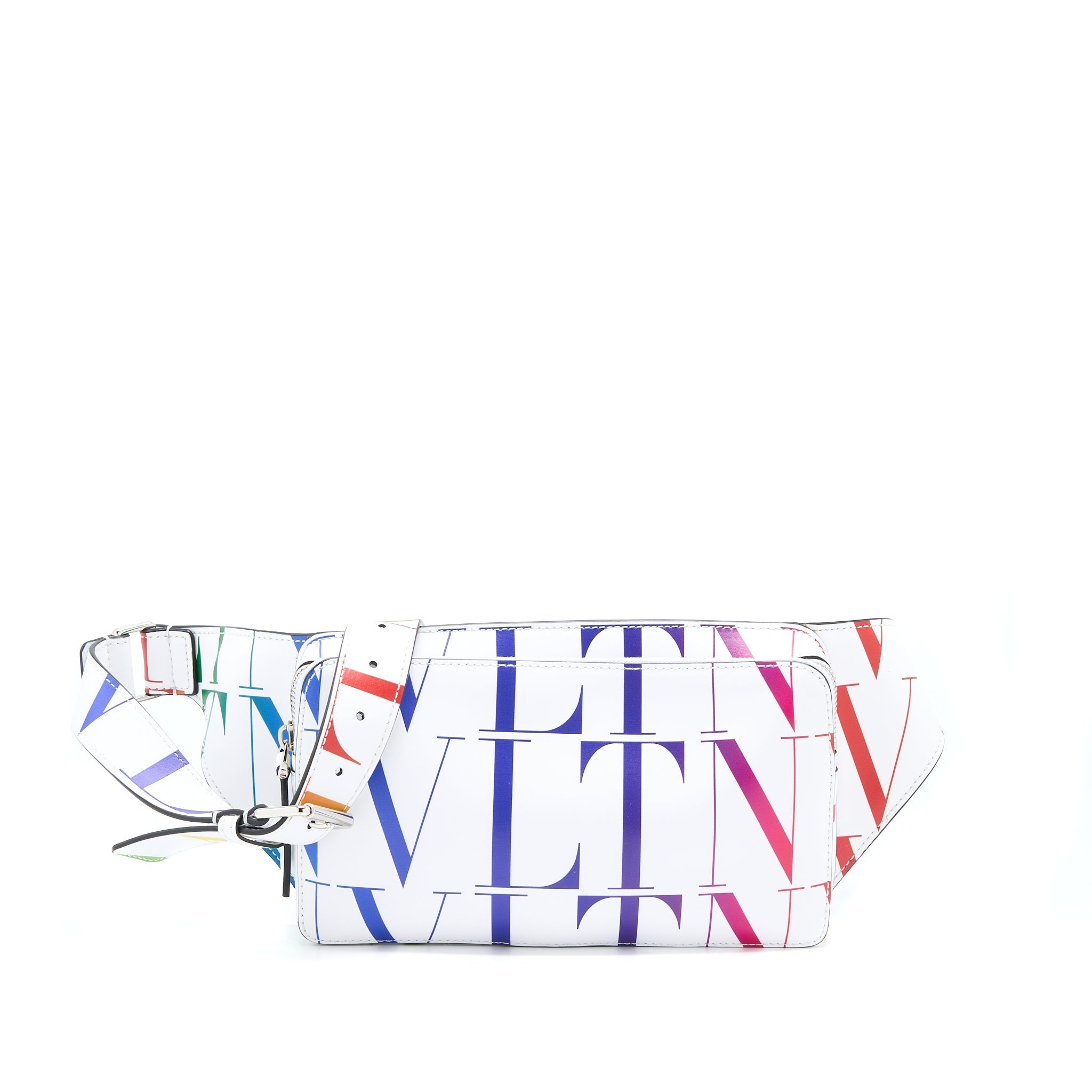 VALENTINO VLTN PRINT BELT BAG CALFSKIN WHITE/ MULTICOLOURED SHW