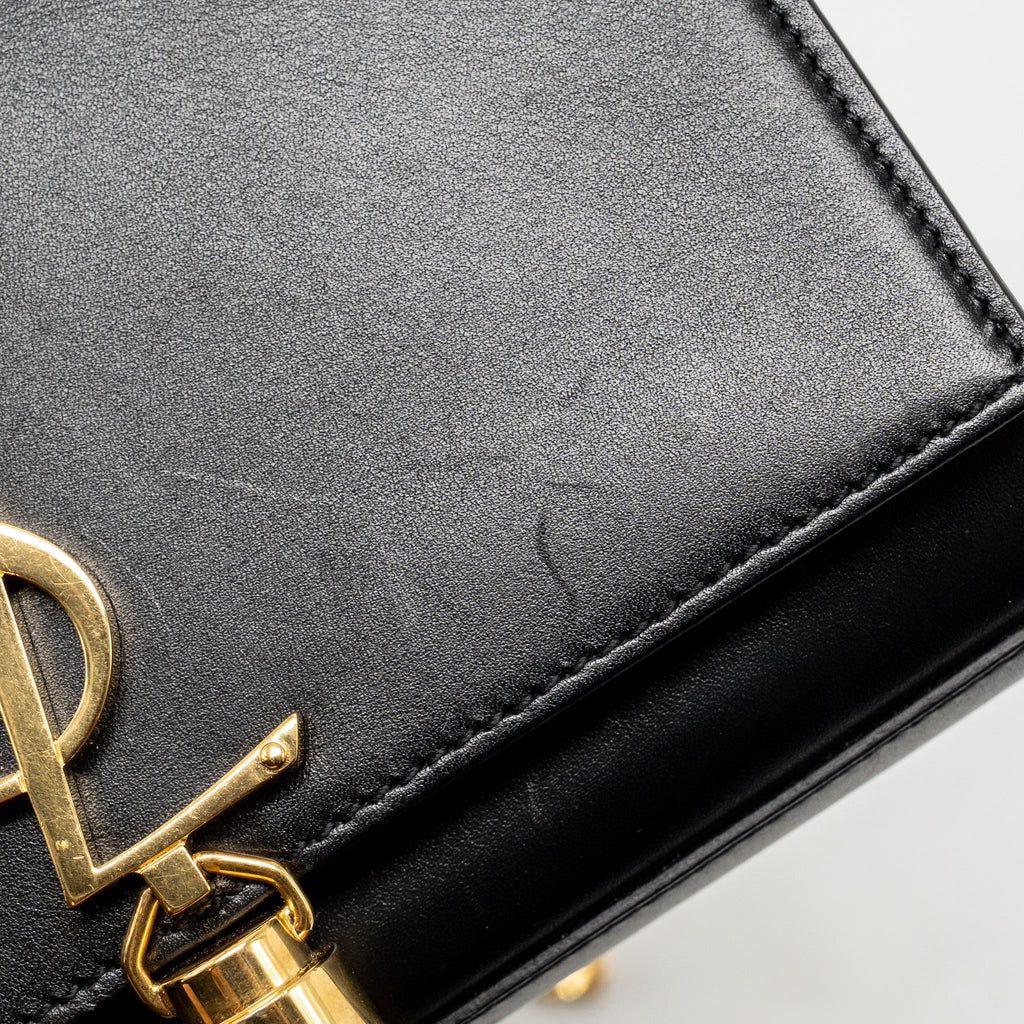 SAINT LAURENT/YSL MINI KATE TASSEL BAG CALFSKIN BLACK GHW