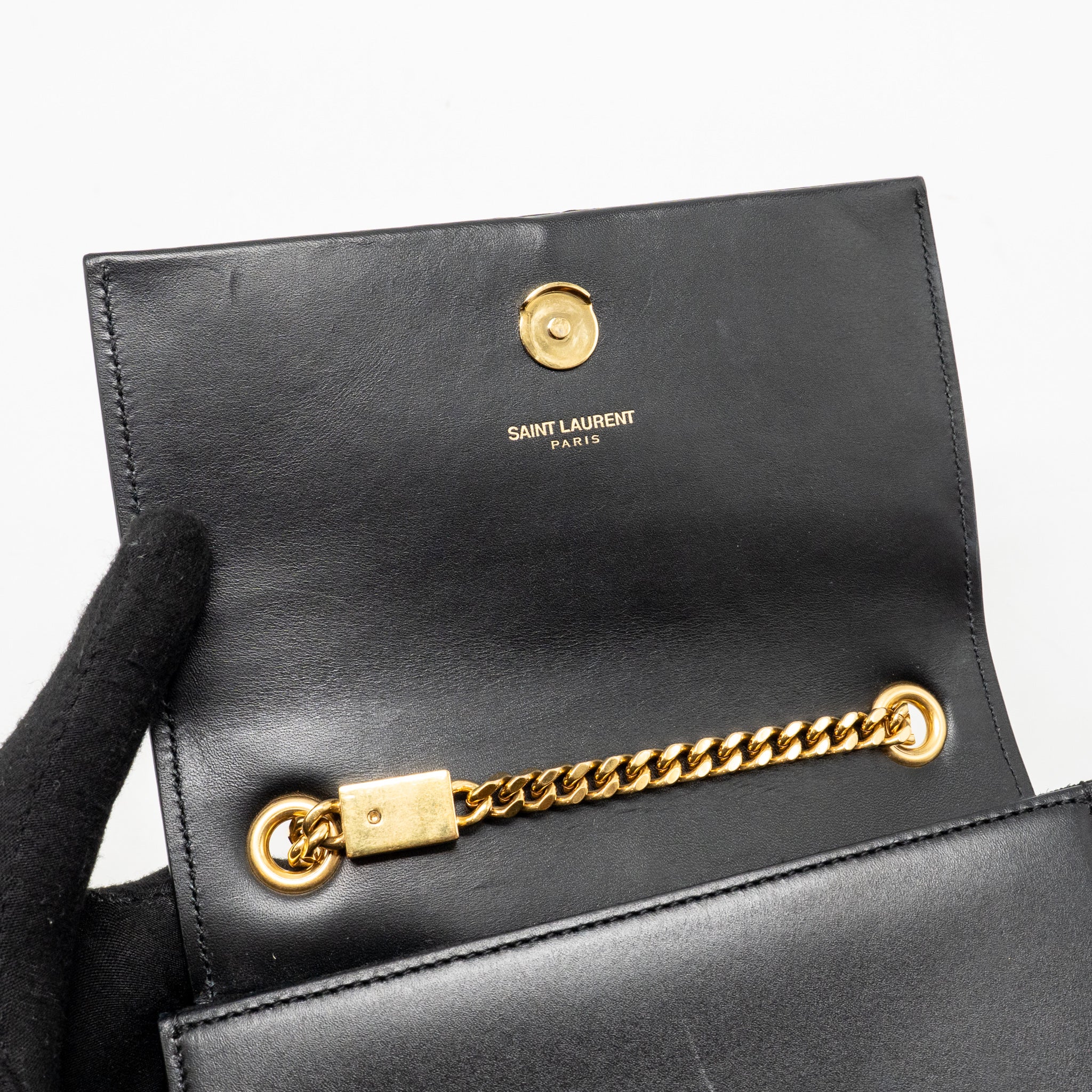 SAINT LAURENT/YSL MINI KATE TASSEL BAG CALFSKIN BLACK GHW