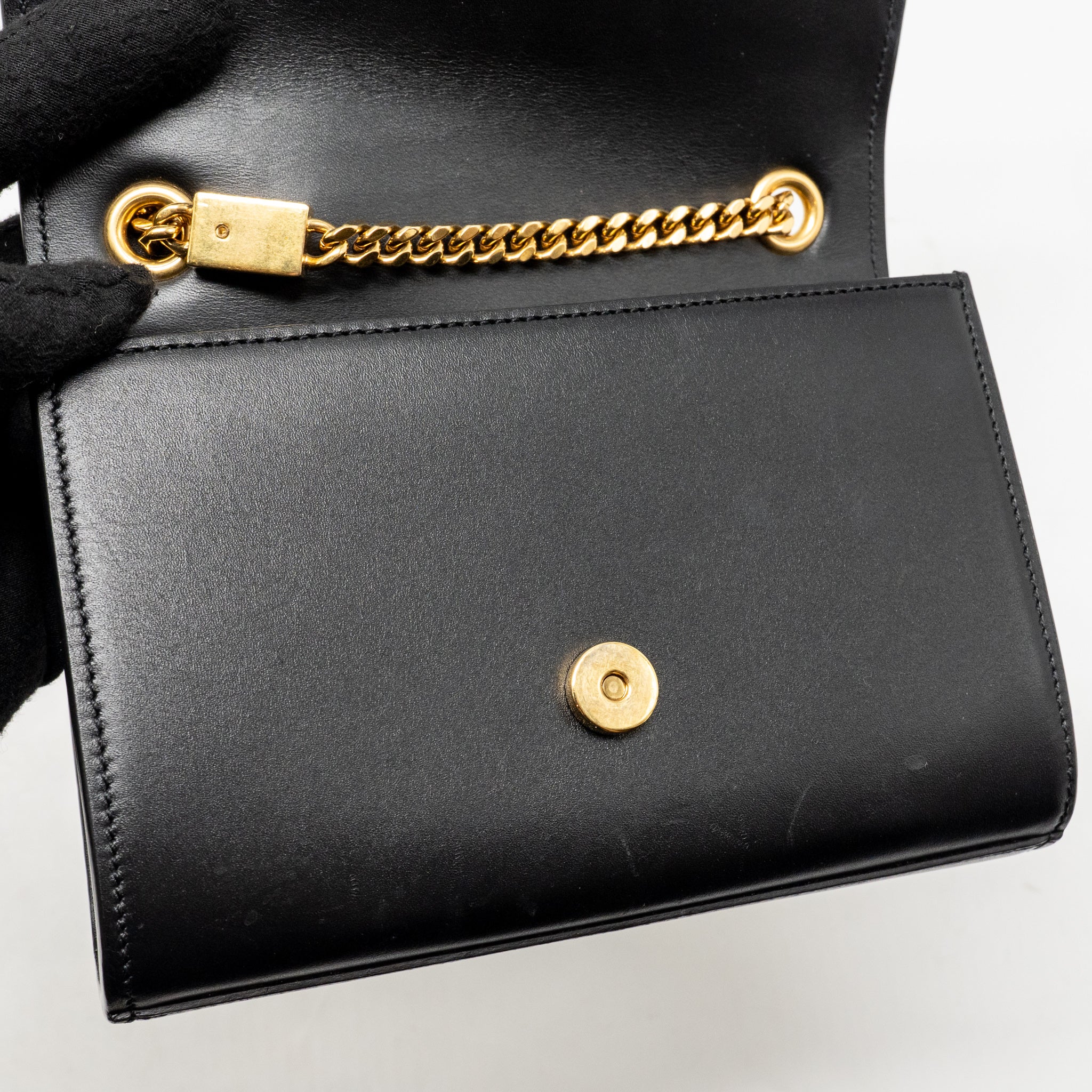 SAINT LAURENT/YSL MINI KATE TASSEL BAG CALFSKIN BLACK GHW
