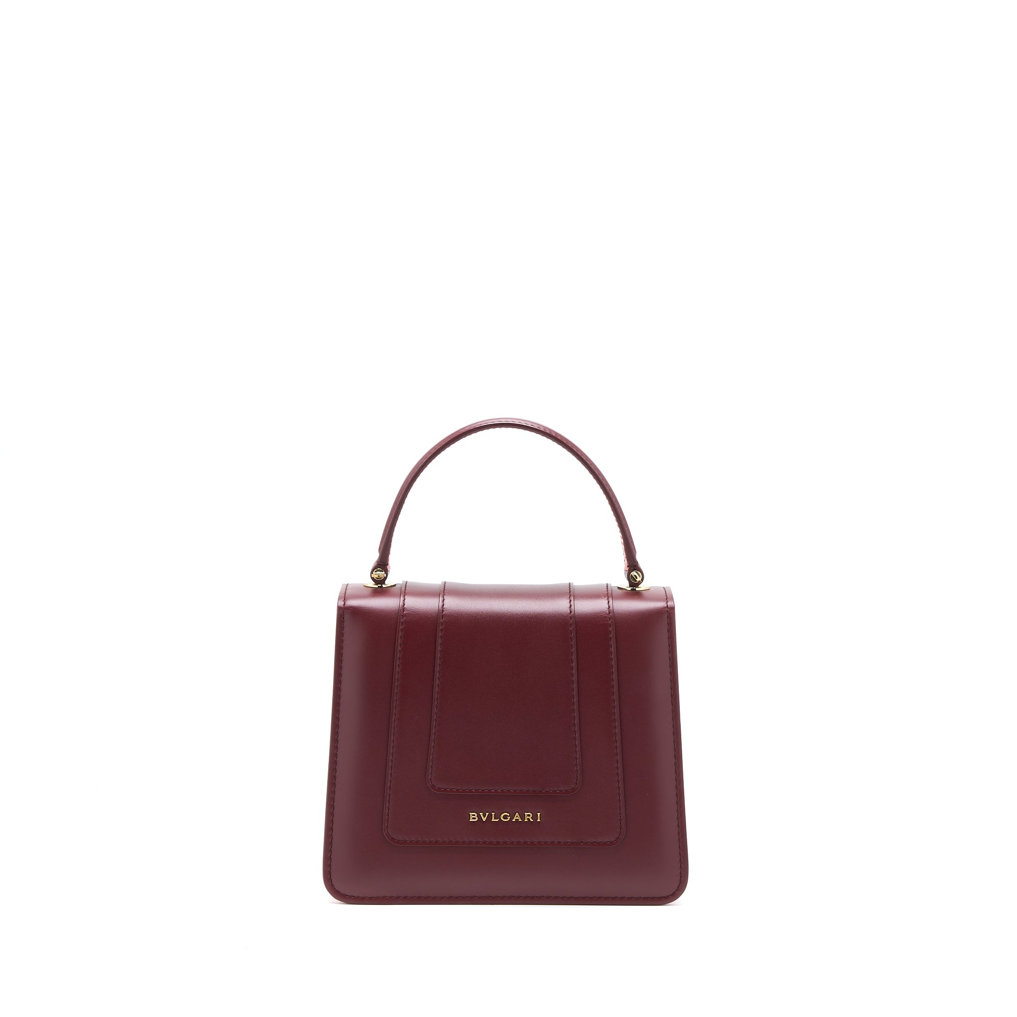 BVLGARI SERPENTI FOREVER TOP HANDLE BAG CALFSKIN RED