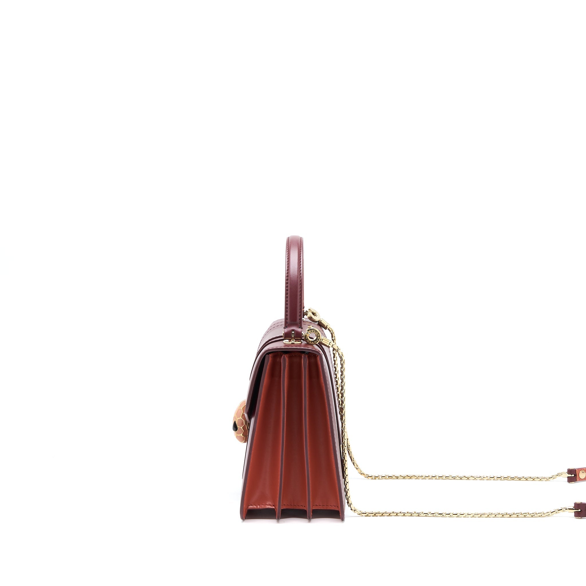 BVLGARI SERPENTI FOREVER TOP HANDLE BAG CALFSKIN RED