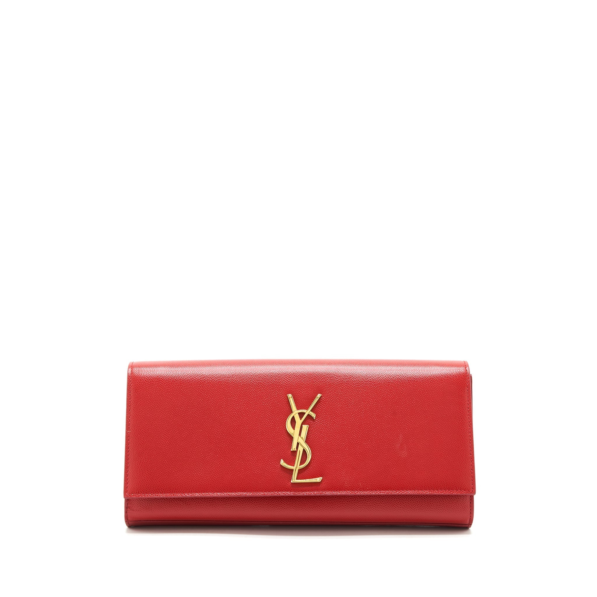 SAINT LAURENT/YSL CLUTCH CAVIAR RED GHW
