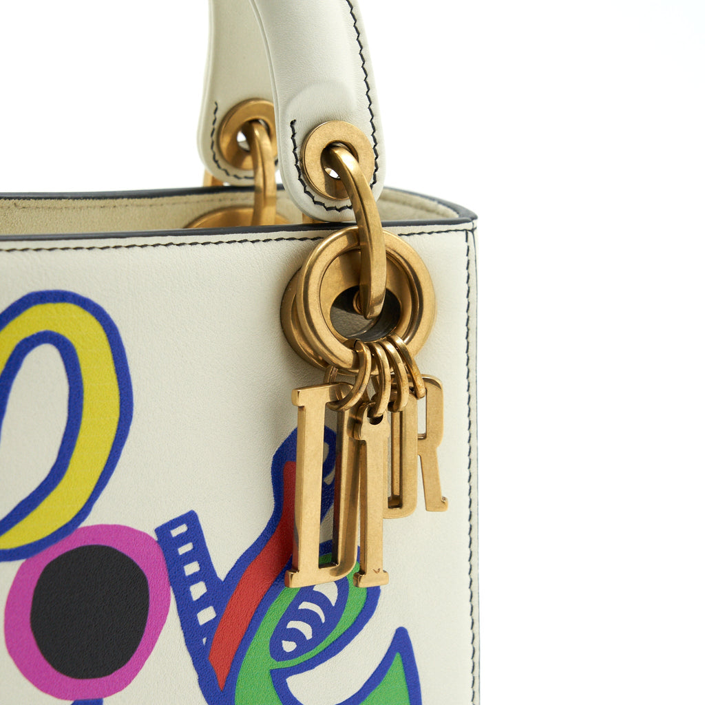 CHRISTIAN DIOR MINI LADY DIOR GRAFFITI SPECIAL EDITION WITH J’ADIOR HARDWARE