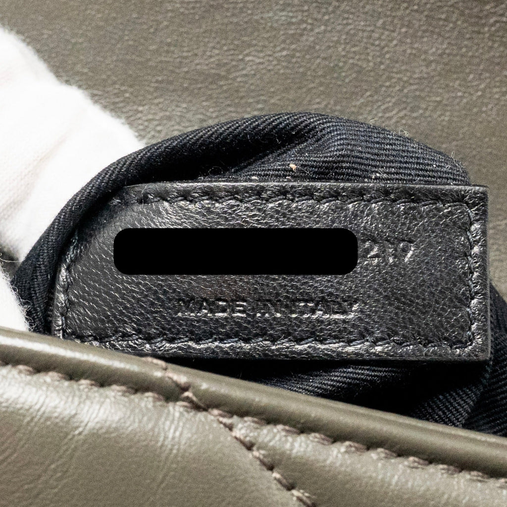 SAINT LAURENT/YSL MINI TOY LOULOU STRAP BAG CALFSKIN DARK GREEN GHW