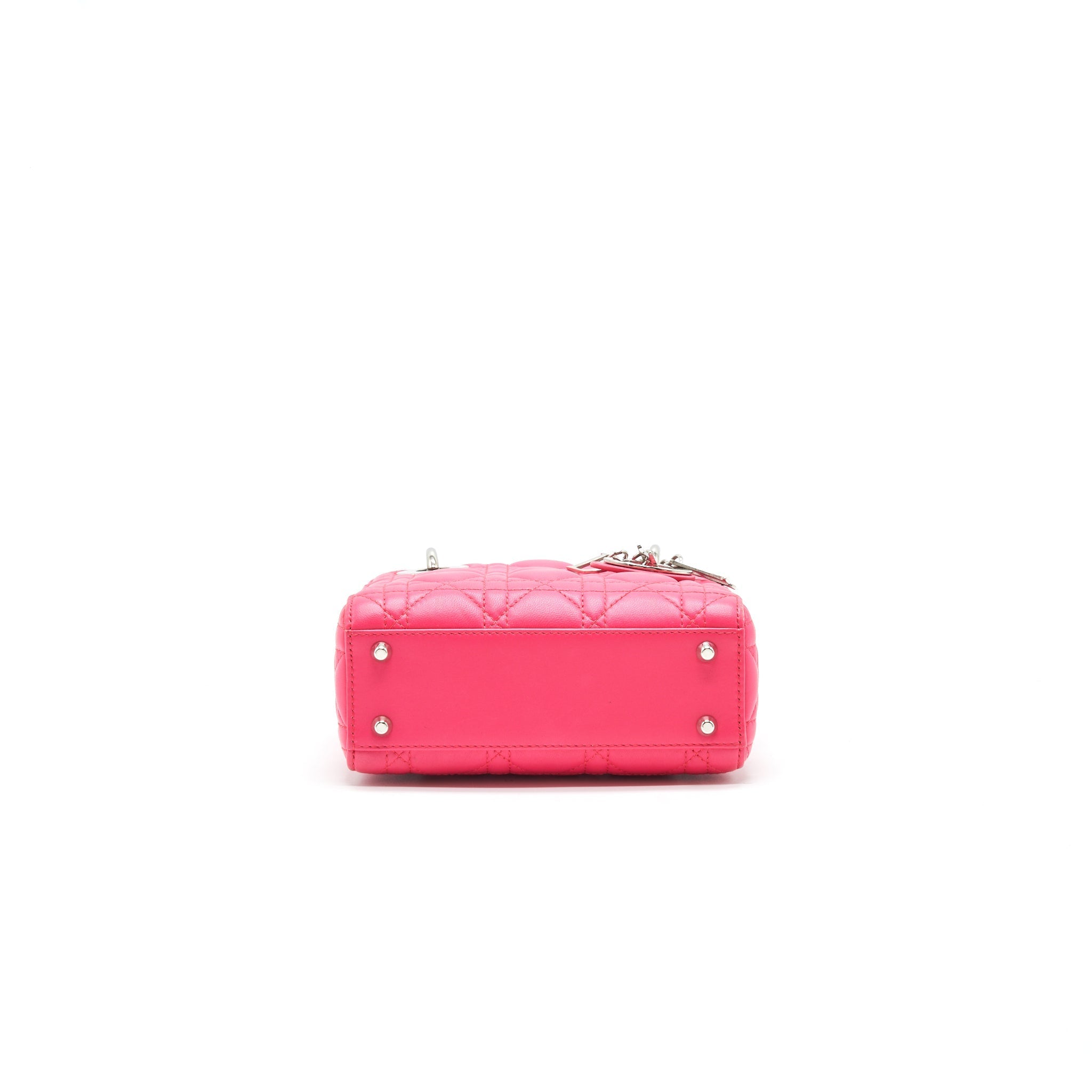 CHRISTIAN DIOR MINI LADY DIOR LAMBSKIN HOT PINK WITH SHW
