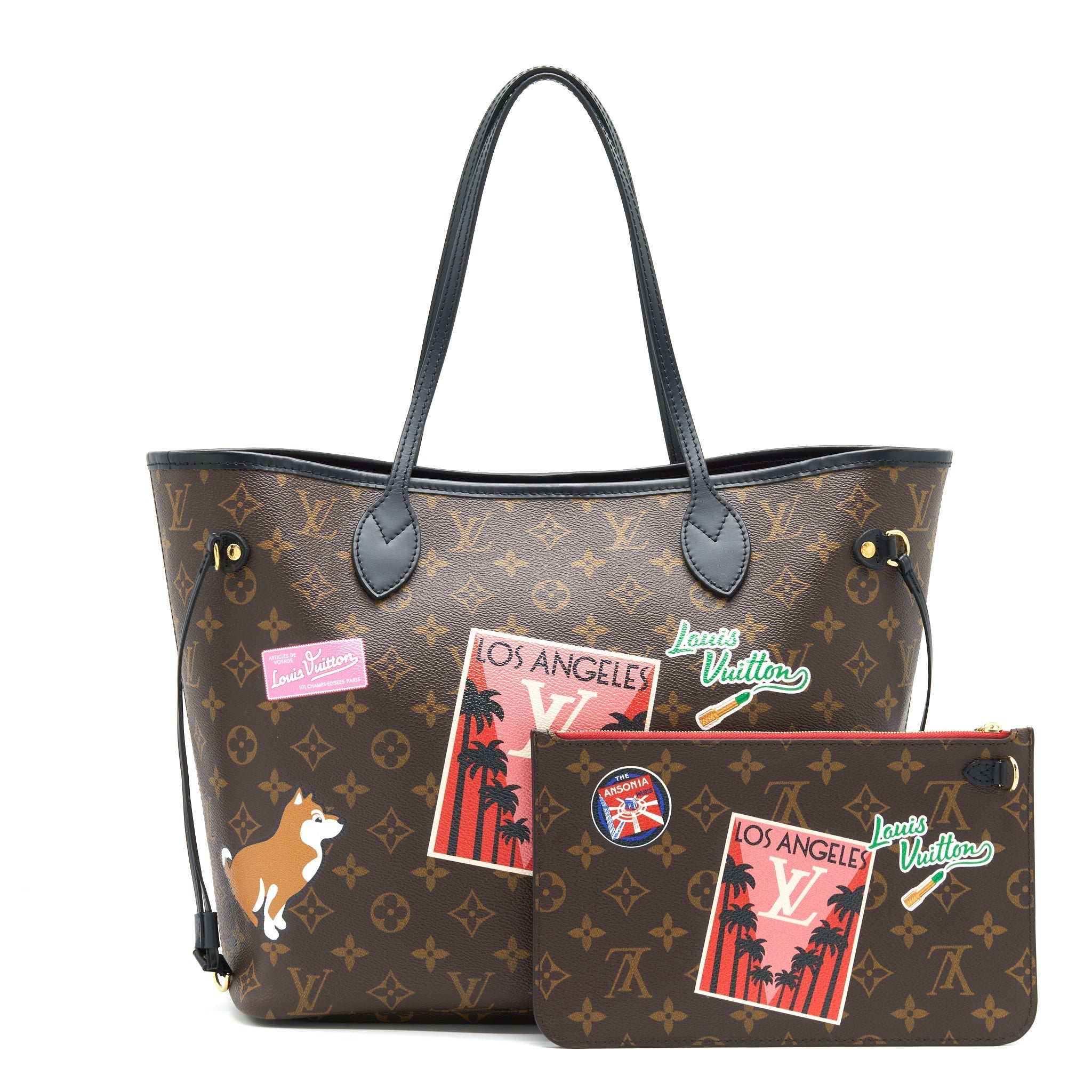 LOUIS VUITTON NEVERFULL MM MY LV WORLD TOUR MONOGRAM CANVAS/ BLACK