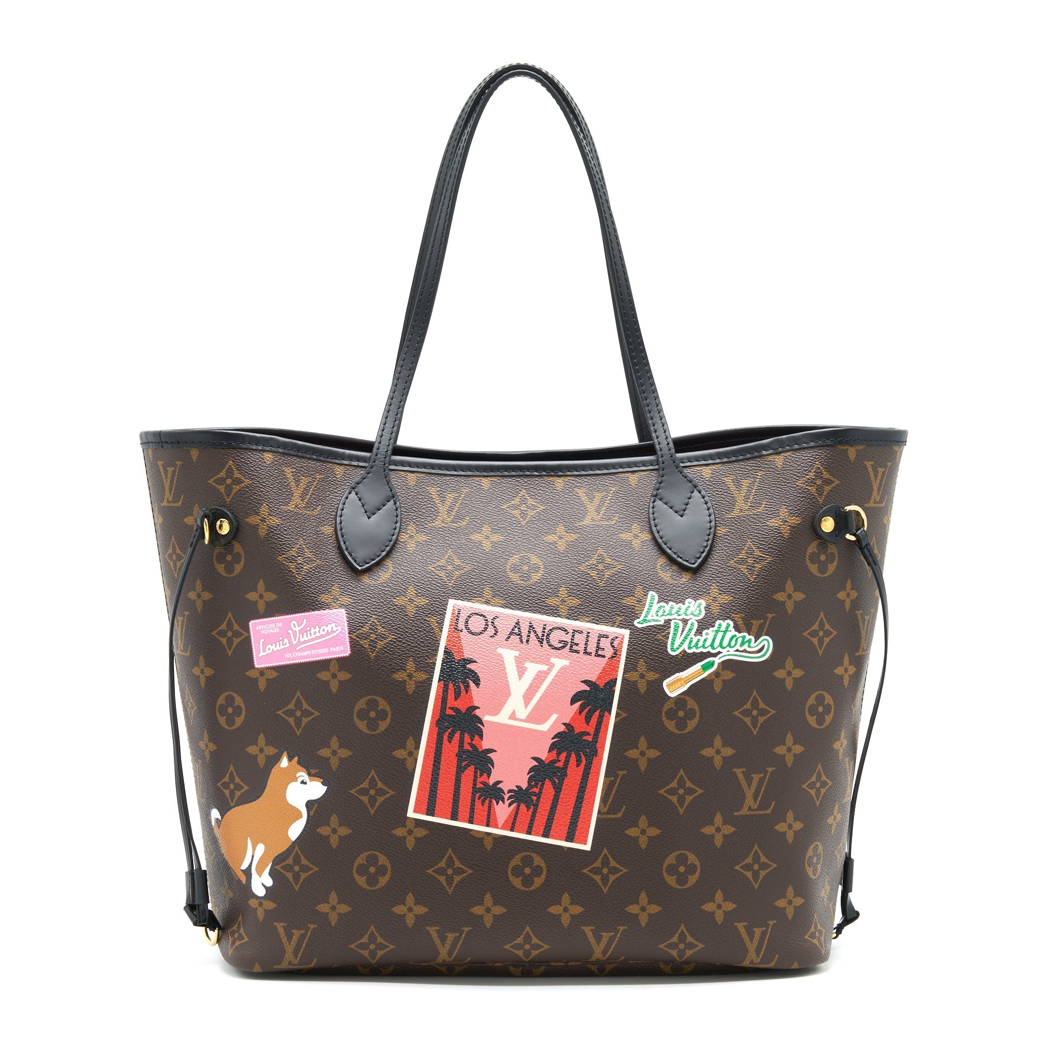 LOUIS VUITTON NEVERFULL MM MY LV WORLD TOUR MONOGRAM CANVAS/ BLACK