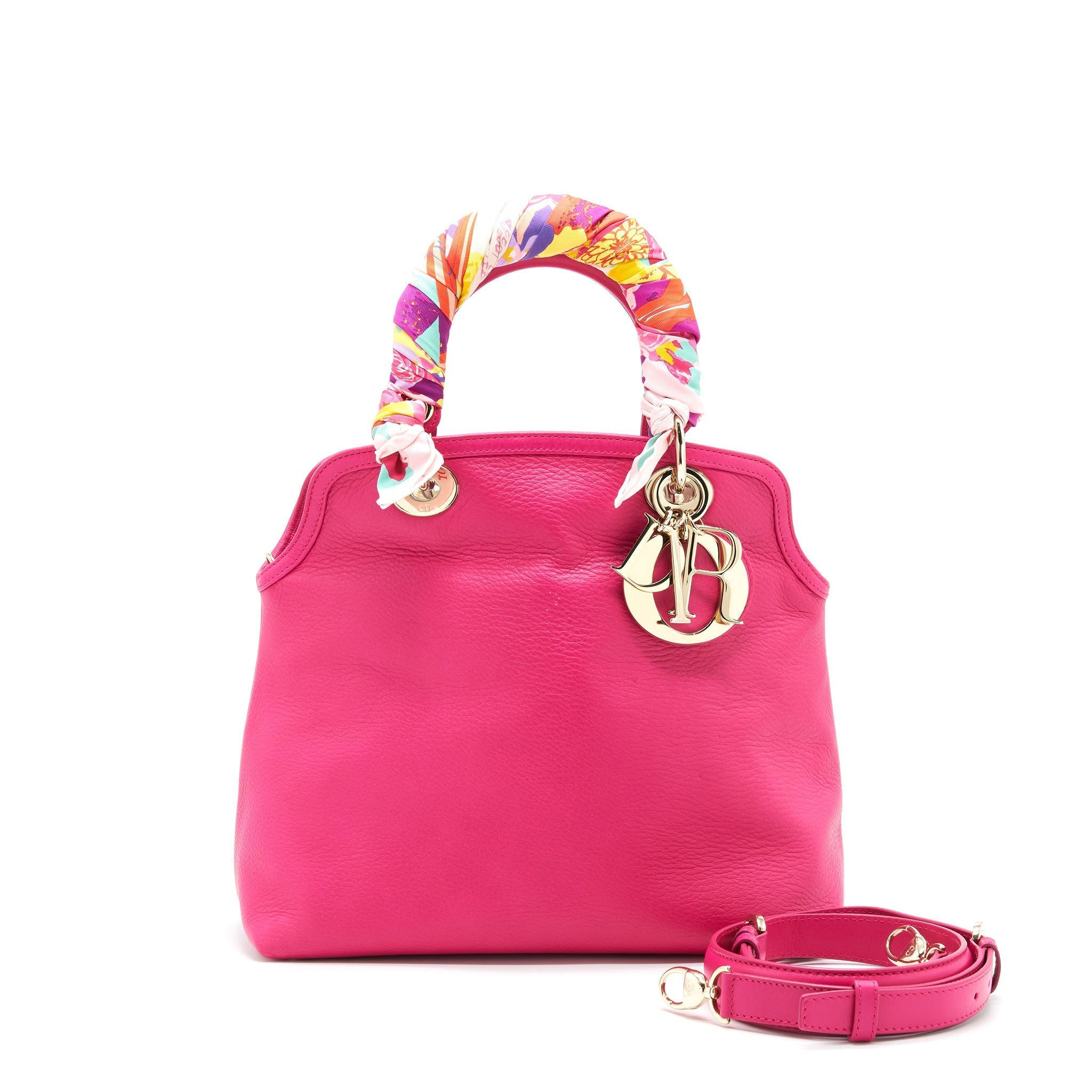 CHRISTIAN DIOR GRANVILLE BAG IN HOT PINK LEATHER GHW