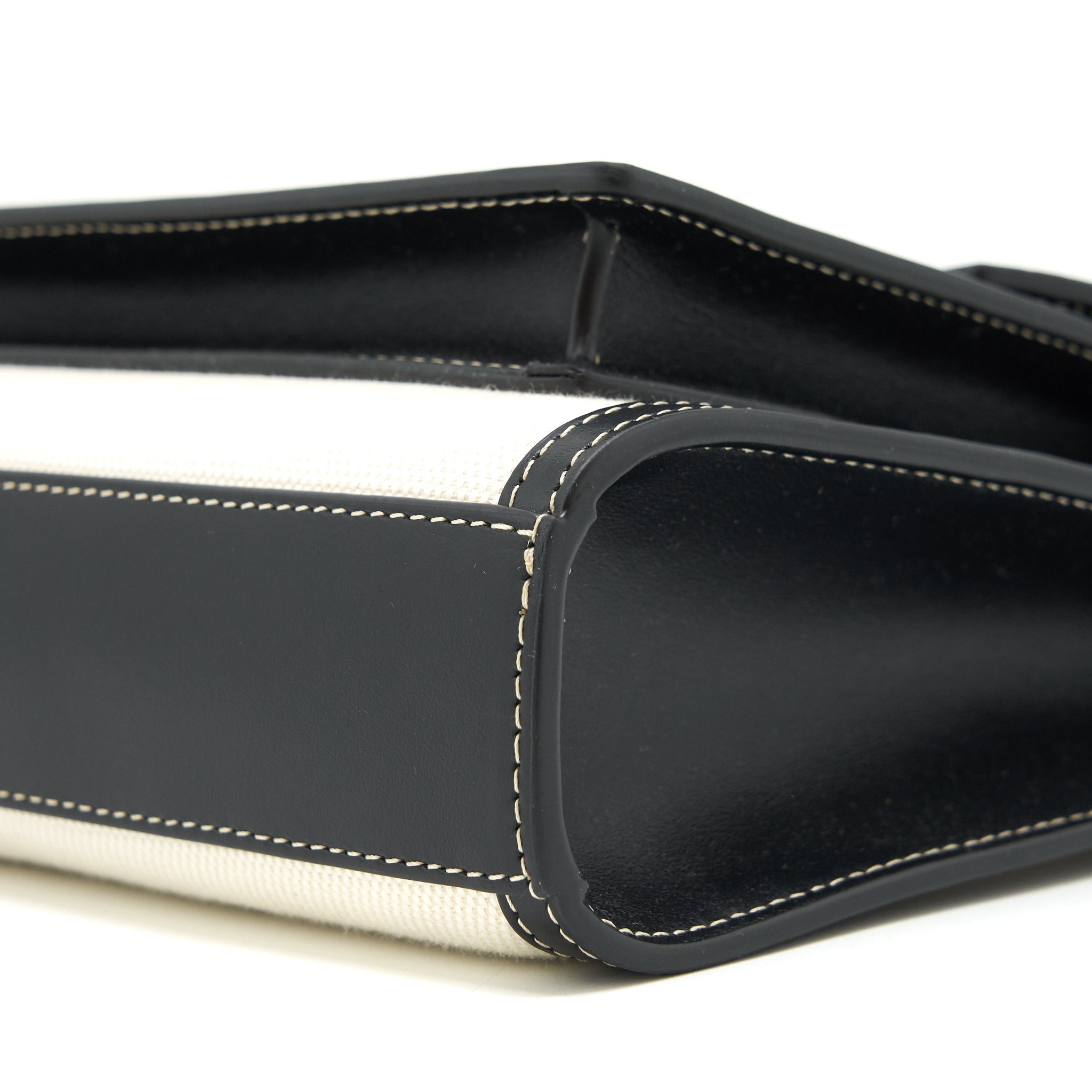 BURBERRY MINI TWO-TONE CANVAS/LEATHER POCKET BAG