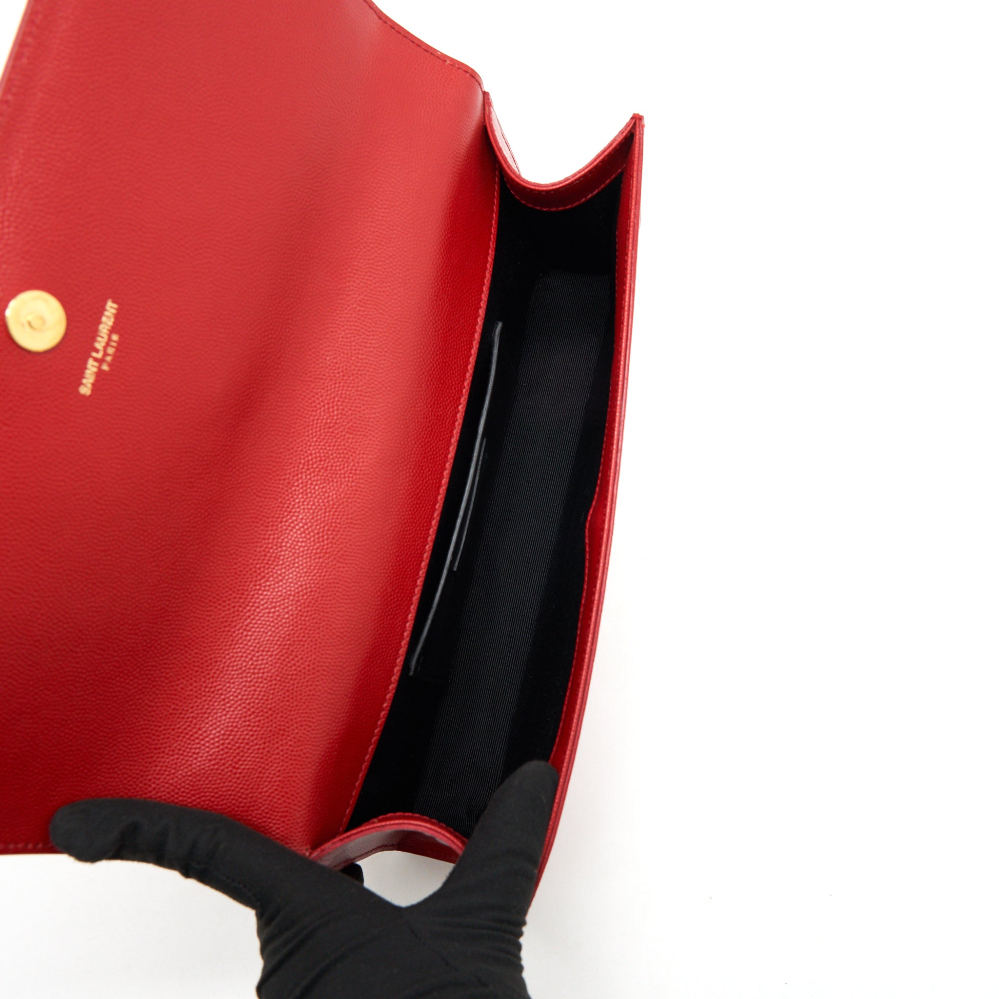 SAINT LAURENT/YSL CLUTCH CAVIAR RED GHW