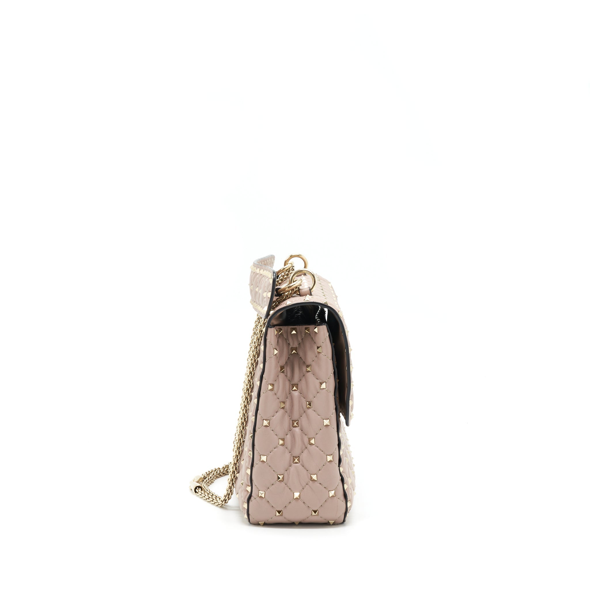 VALENTINO ROCKSTUD SPIKE NAPPA LEATHER CROSSBODY BAGS POUDRE