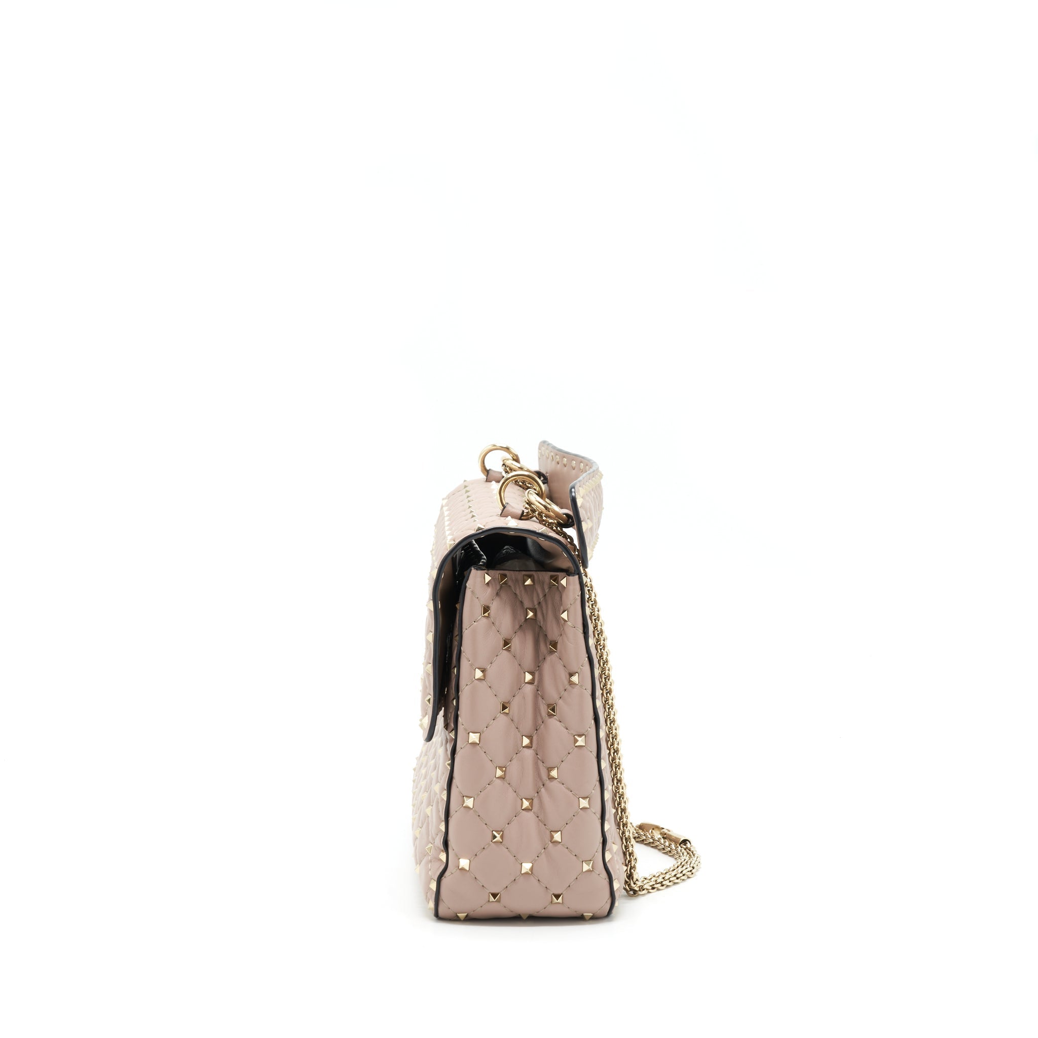 VALENTINO ROCKSTUD SPIKE NAPPA LEATHER CROSSBODY BAGS POUDRE