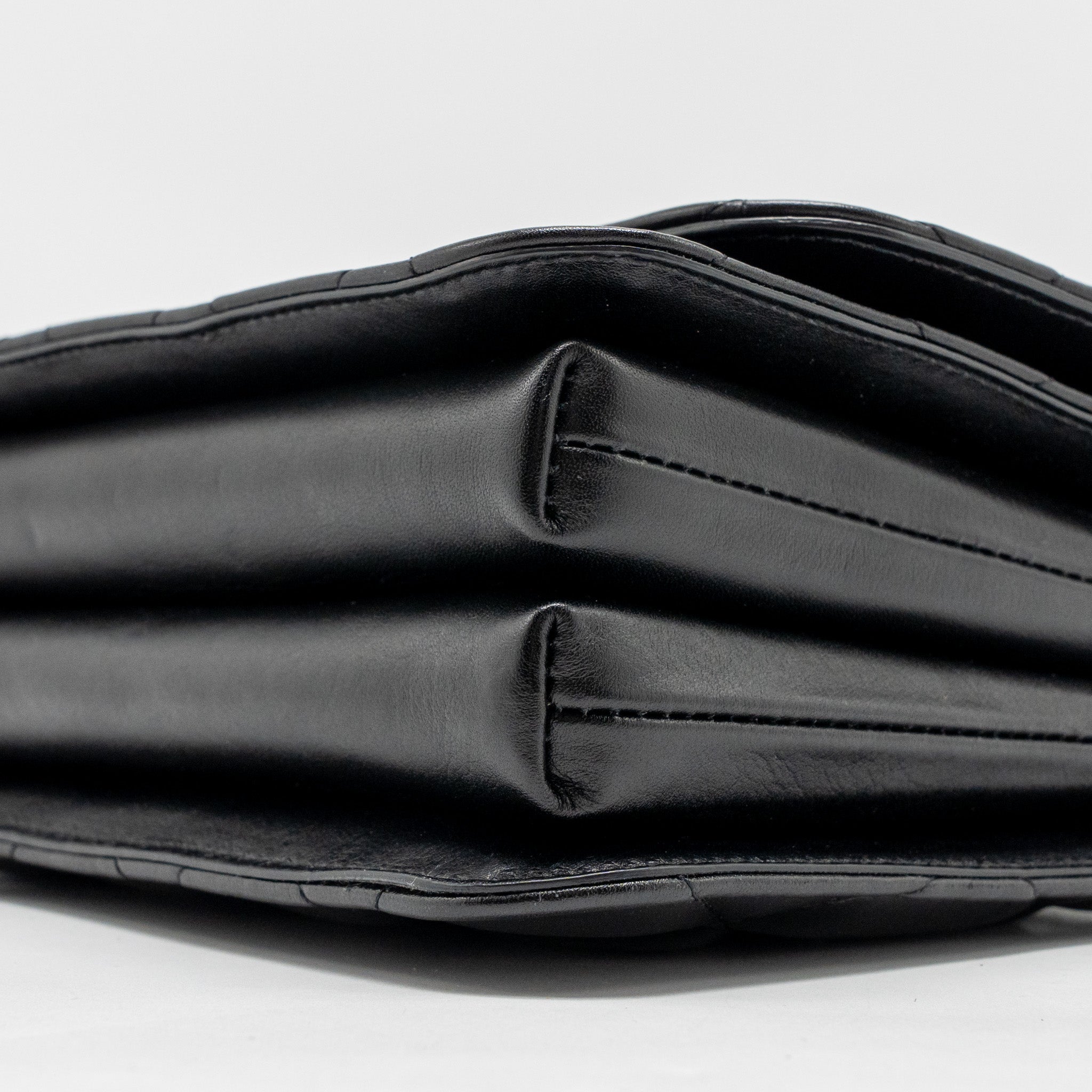 BALENCIAGA B. SHOULDER BAG QUILTED CALFSKIN BLACK RUTHENIUM HARDWARE