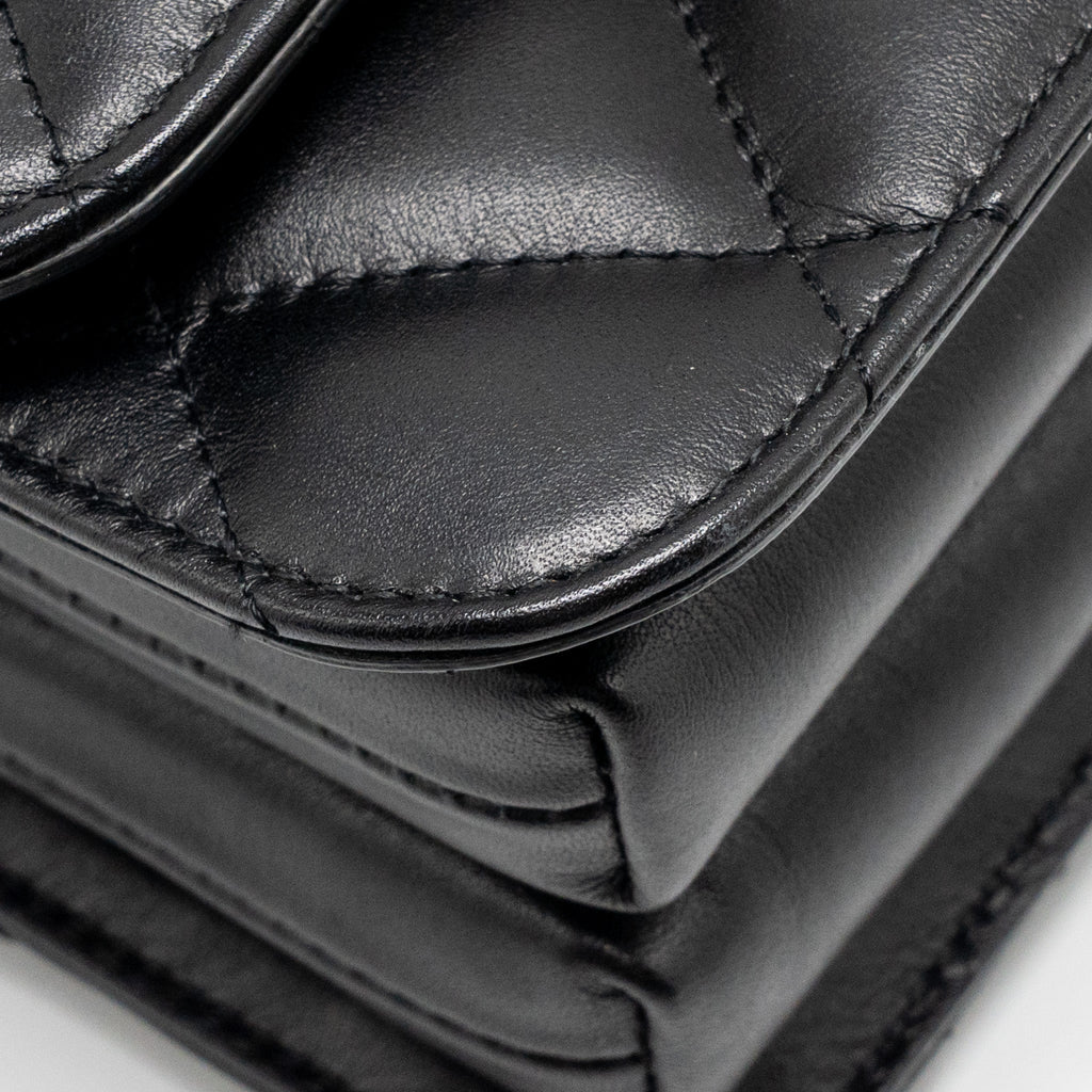 BALENCIAGA B. SHOULDER BAG QUILTED CALFSKIN BLACK RUTHENIUM HARDWARE